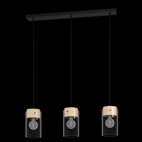 Eglo Madreselva 3 Light Clear Glass Shaded Ceiling Pendant sleek LED ceiling lamp