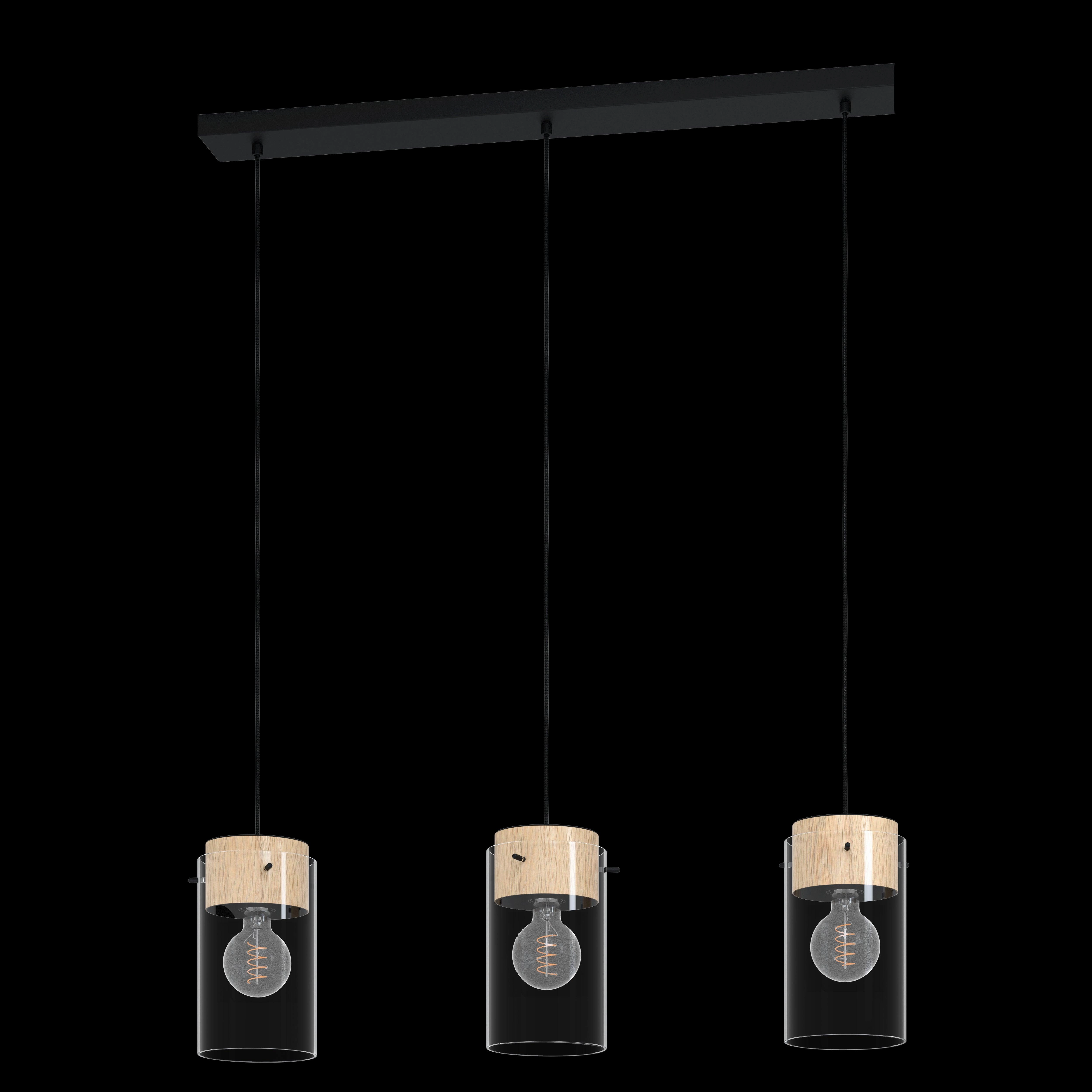 Eglo Madreselva 3 Light Clear Glass Shaded Ceiling Pendant sleek LED ceiling lamp