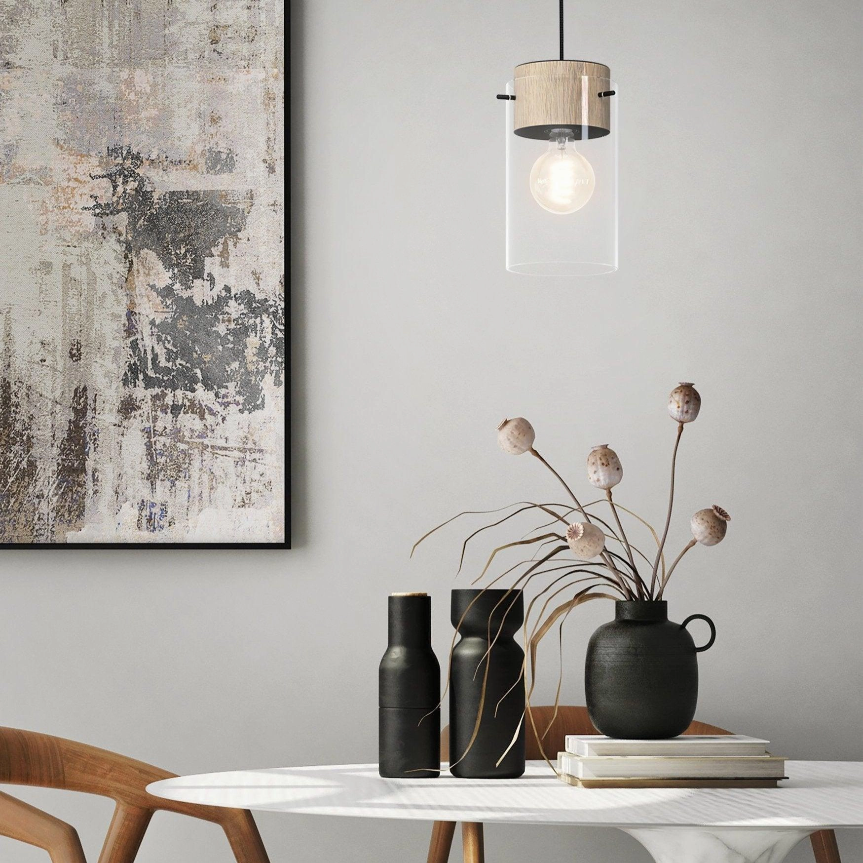 Eglo Madreselva Clear Glass Shade Ceiling Pendant sleek LED ceiling lamp
