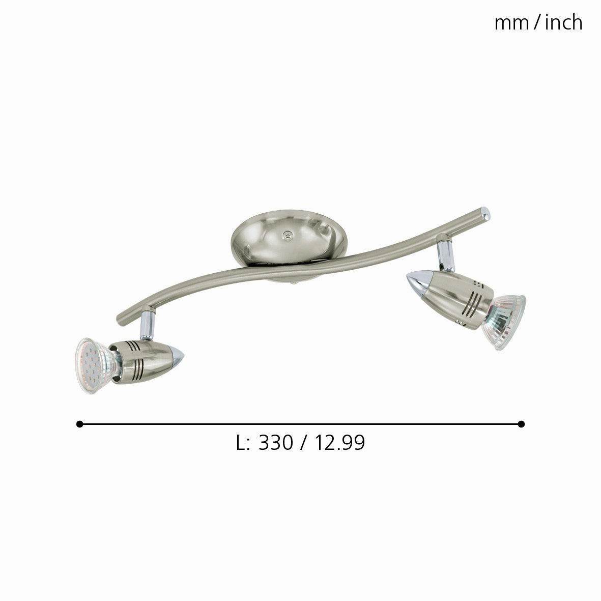 Eglo Magnum-LED Nickel 2 Light Bar Spotlight