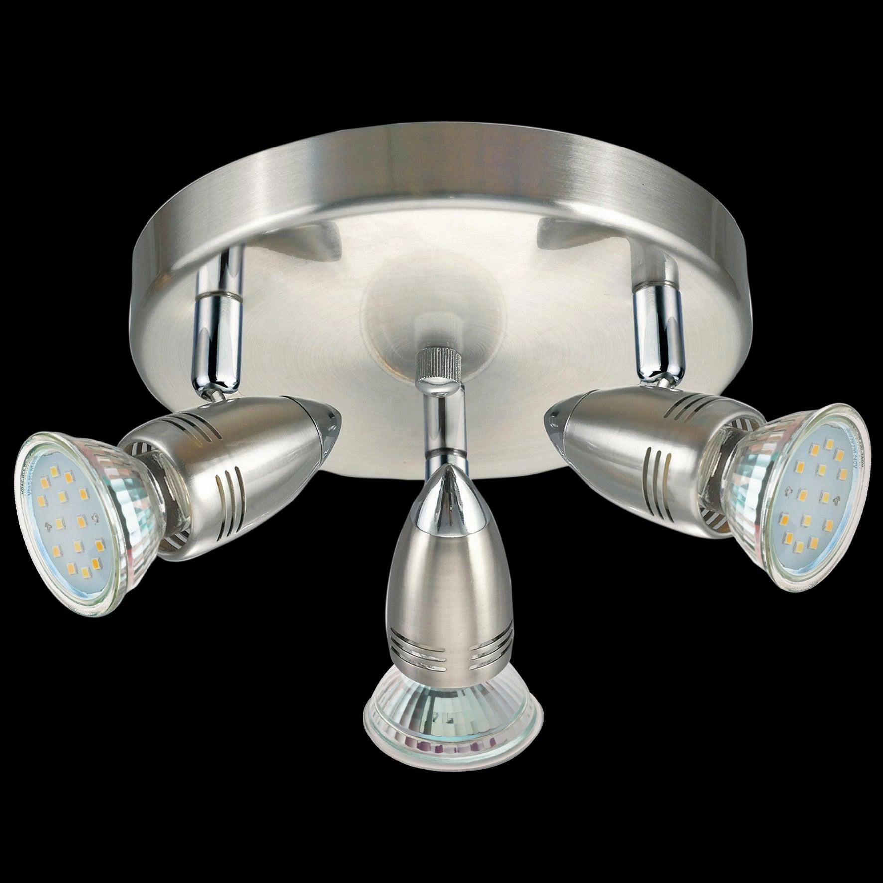 Eglo Magnum LED Nickel 3 Light Plate Ceiling Spotlight