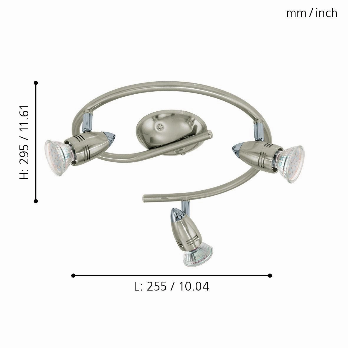 Eglo Magnum-LED Nickel 3 Light Spotlight