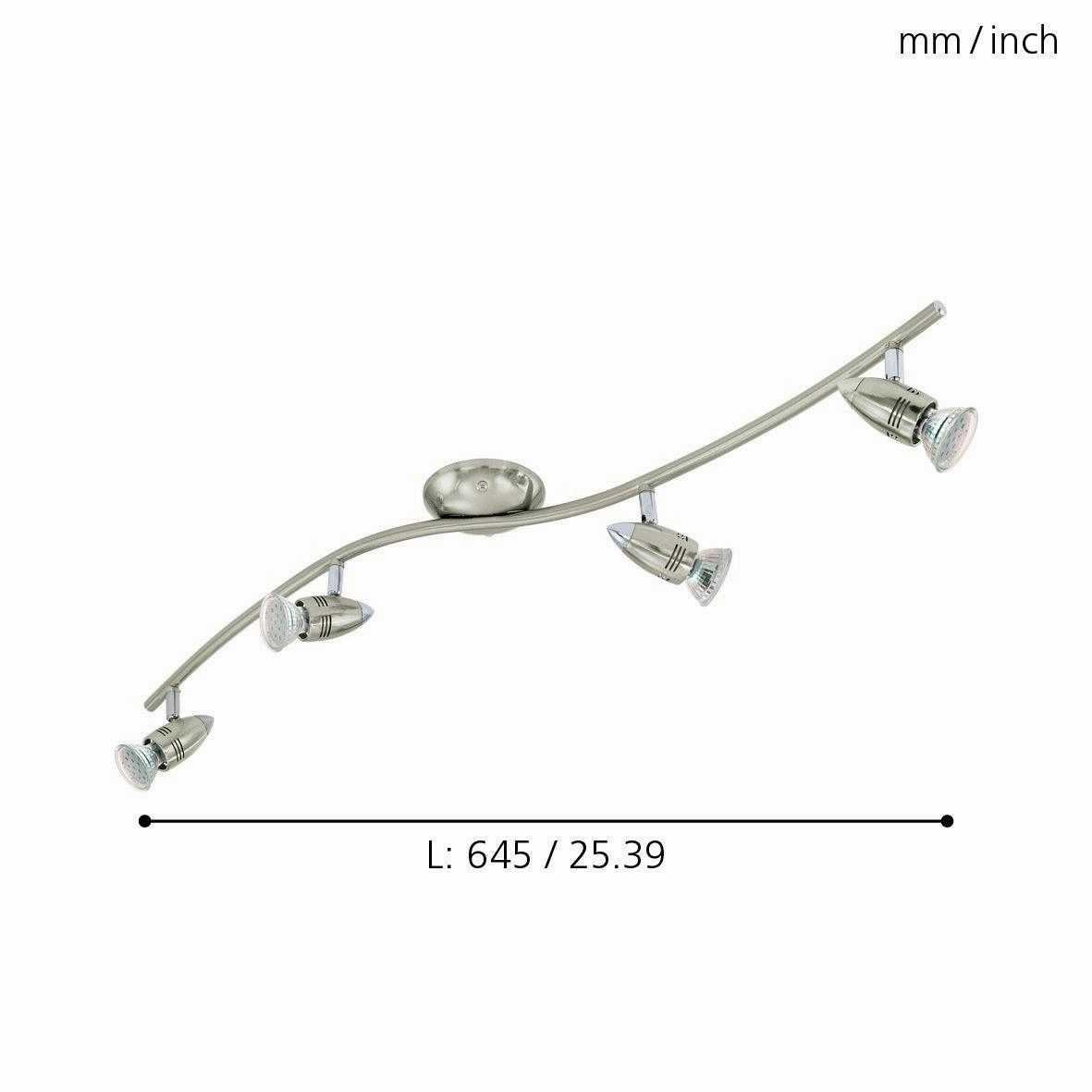 Eglo Magnum-LED Nickel 4 Light Bar Spotlight