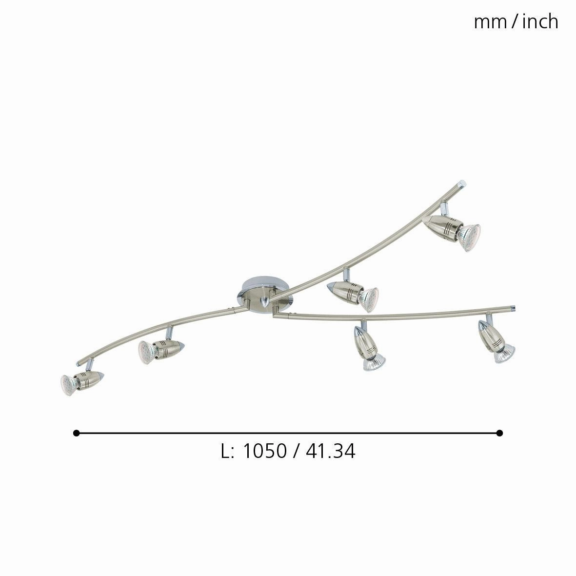 Eglo Magnum-LED Nickel 6 Light 3-arm Spotlight