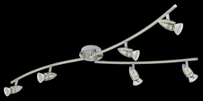 Eglo Magnum-LED Nickel 6 Light 3-arm Spotlight tall arc lamp for living room