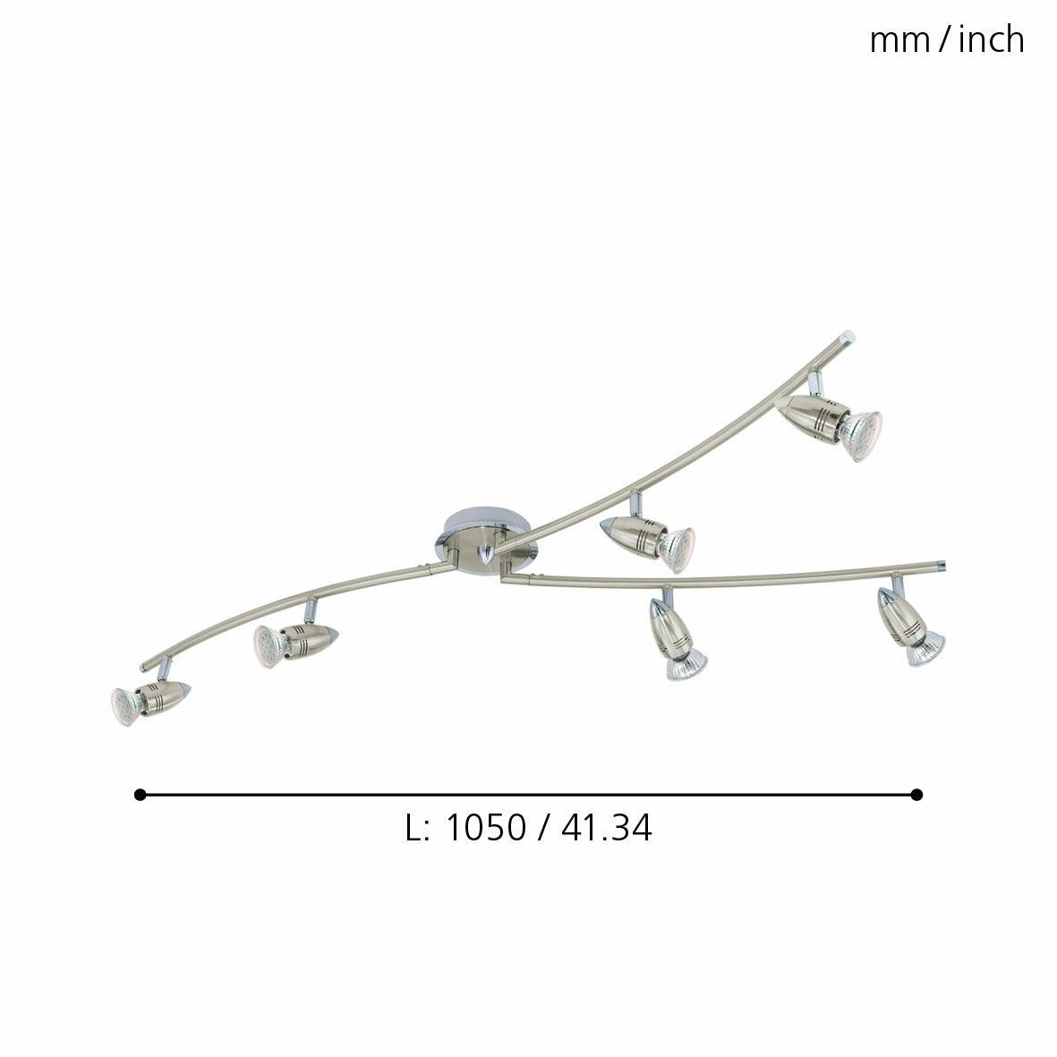 Eglo Magnum-LED Nickel 6 Light 3-arm Spotlight
