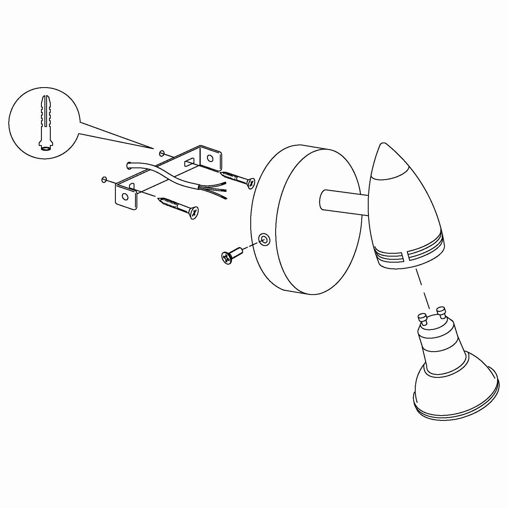 Eglo Magnum-LED Nickel Wall Spotlight