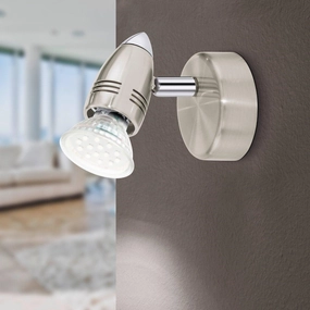 Eglo Magnum-LED Nickel Wall Spotlight tall arc lamp for living room