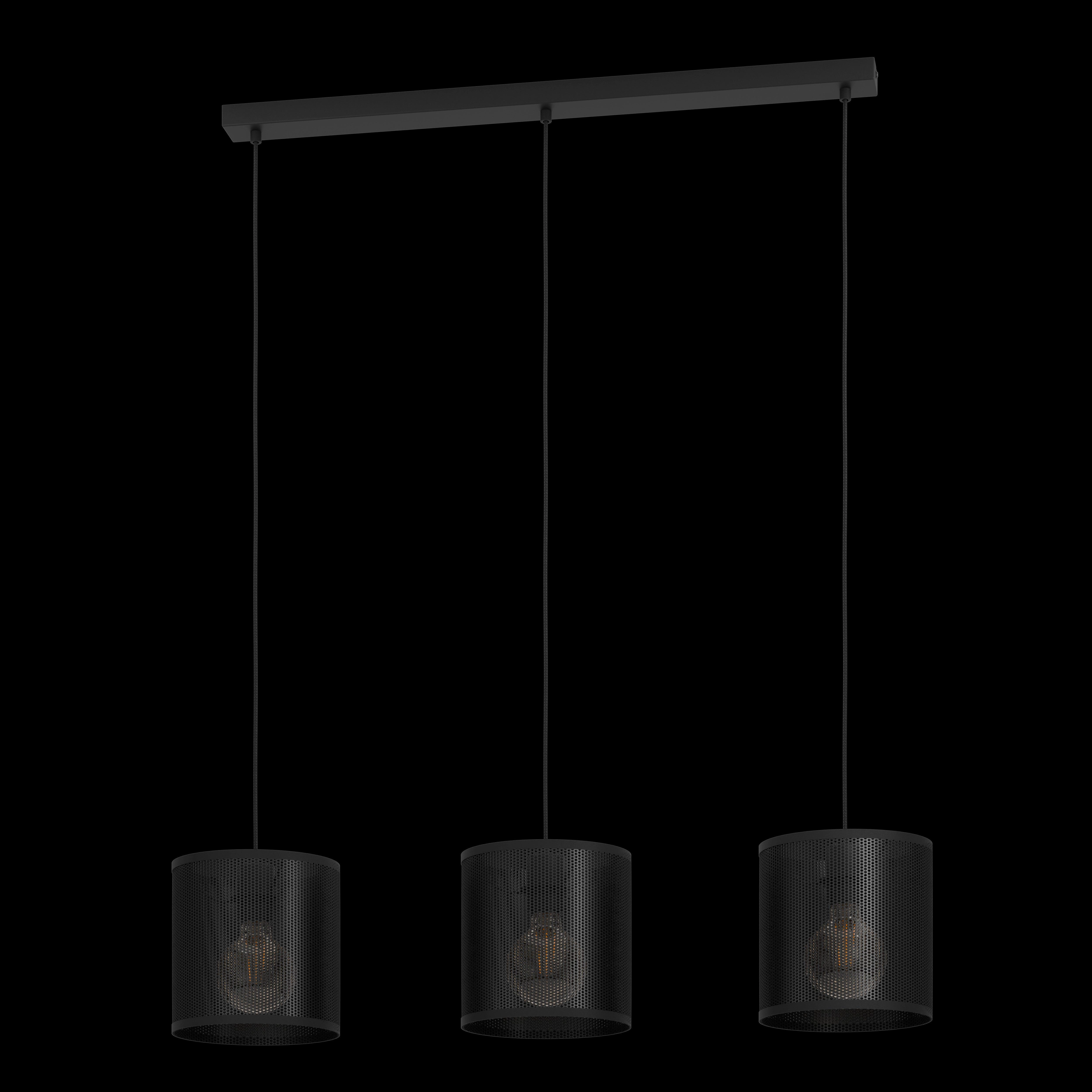 Eglo Manby 3 Light Black Round Mesh Shade Ceiling Pendant
