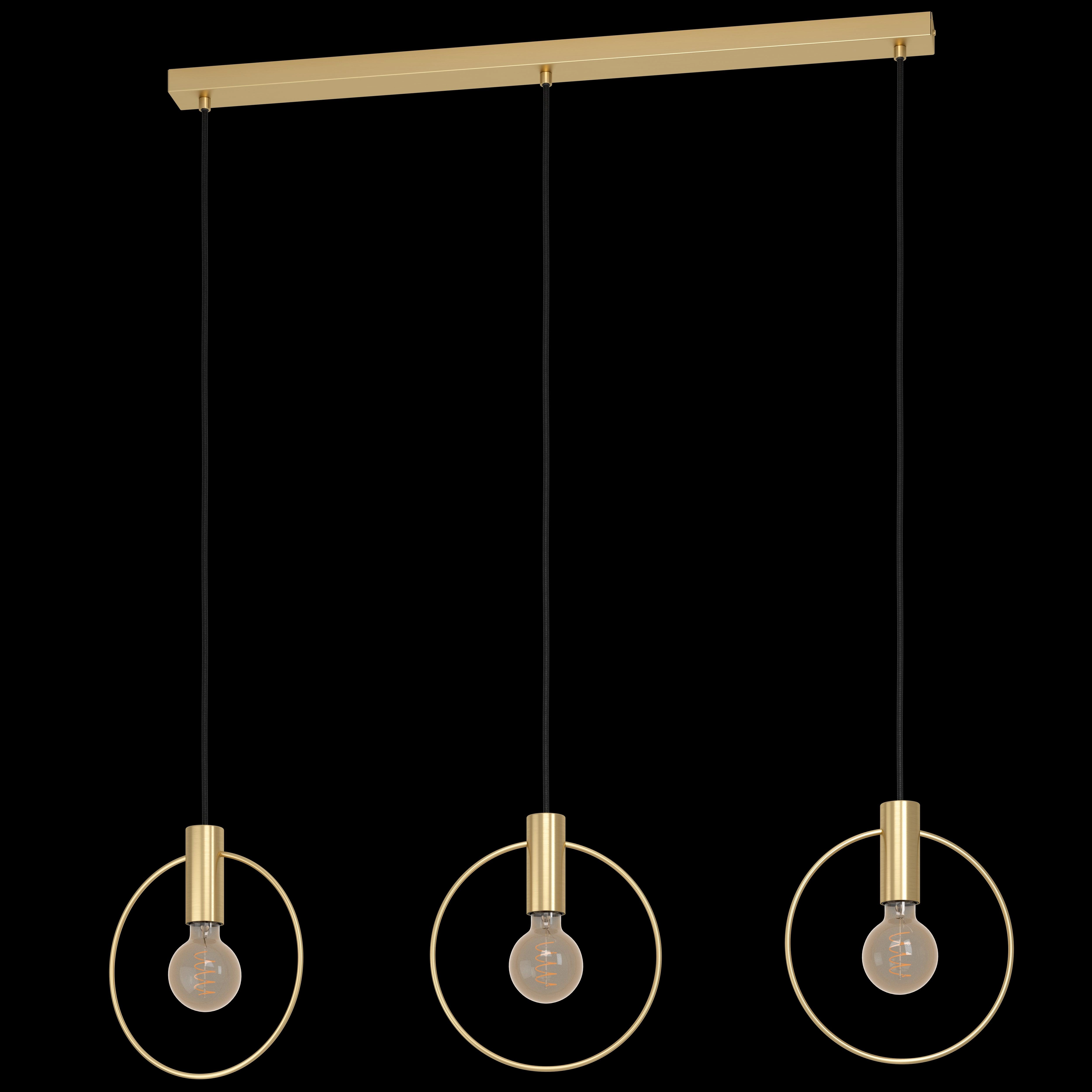 Eglo Manizales 3 Light Brass Hoop Ceiling Pendant