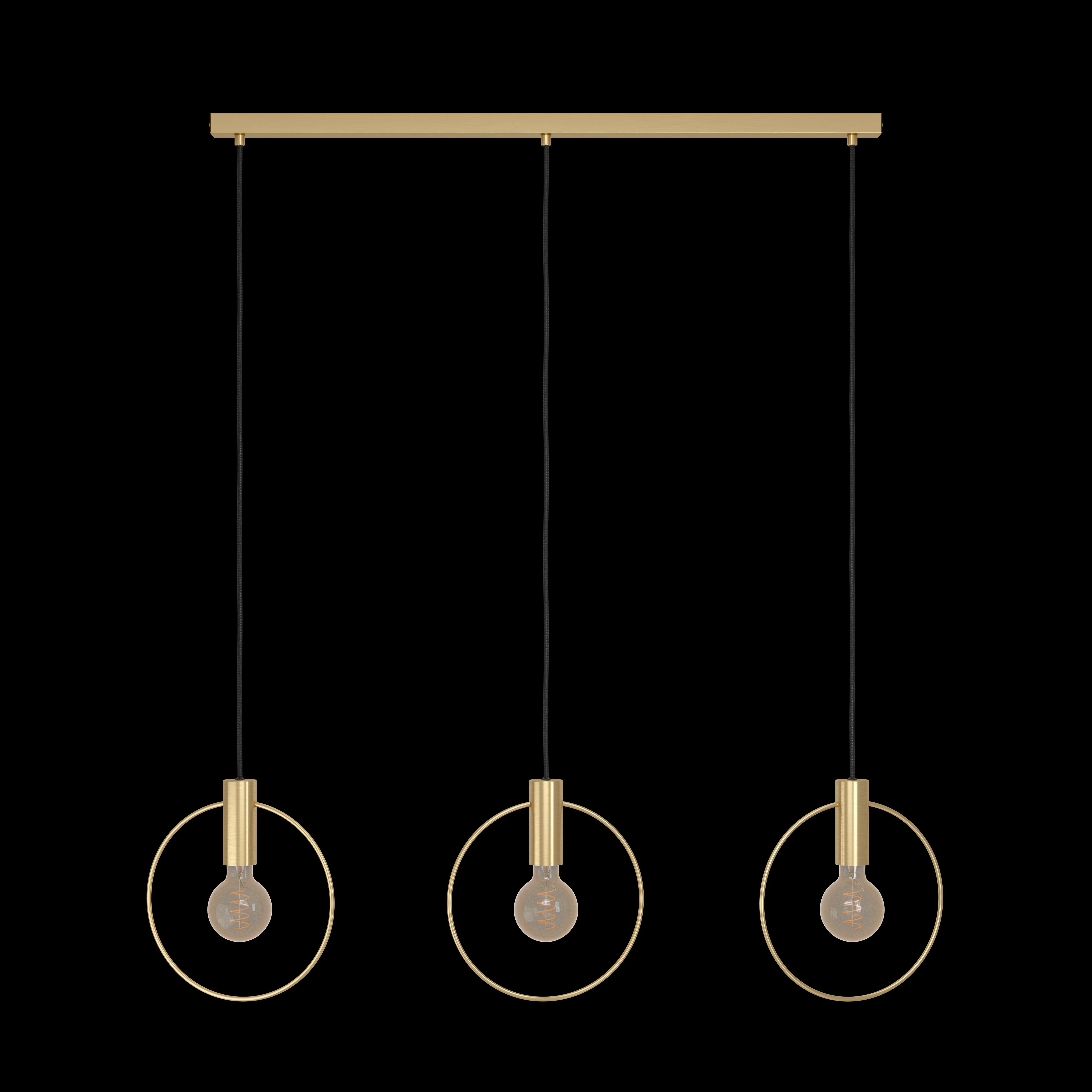 Eglo Manizales 3 Light Brass Hoop Ceiling Pendant