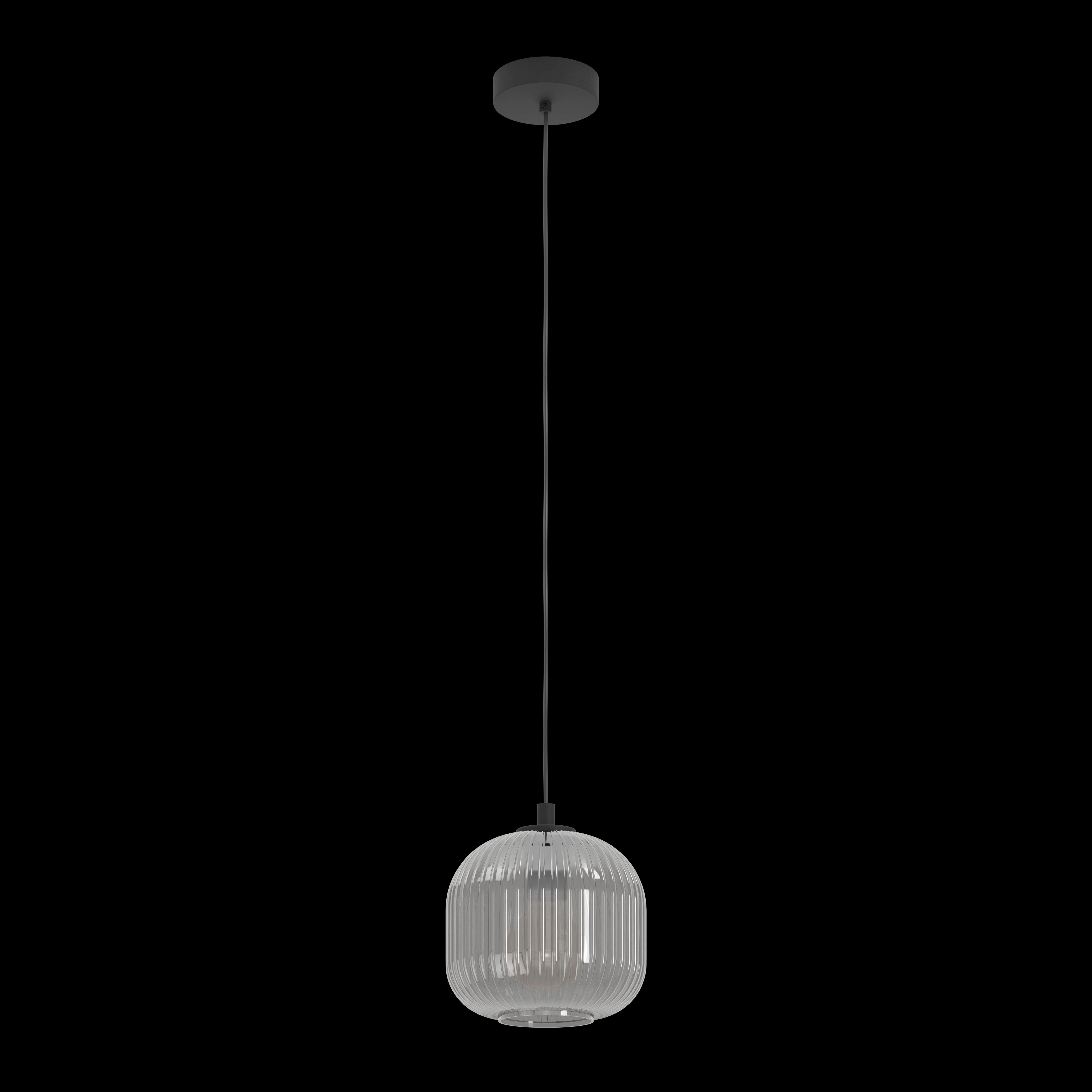 Eglo Mantunalle 1 Clear Ribbed Glass Shade Ceiling Pendant