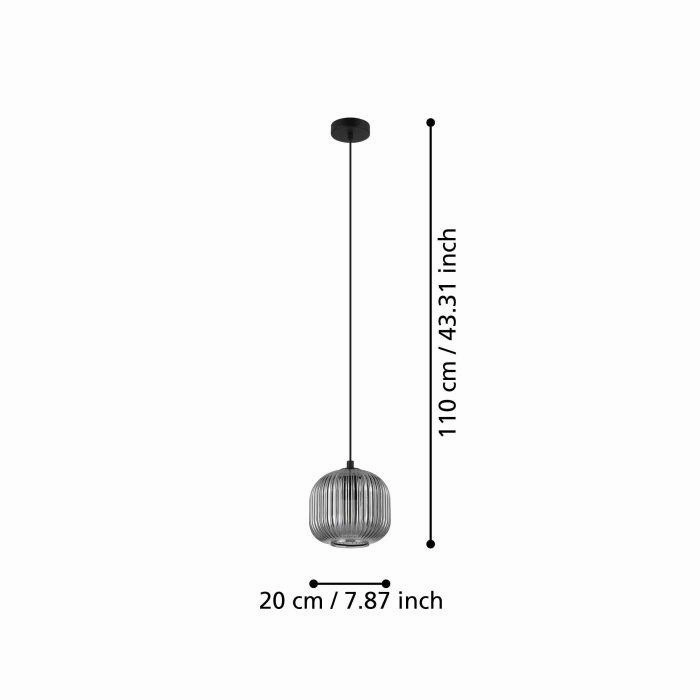 Eglo Mantunalle 1 Clear Ribbed Glass Shade Ceiling Pendant