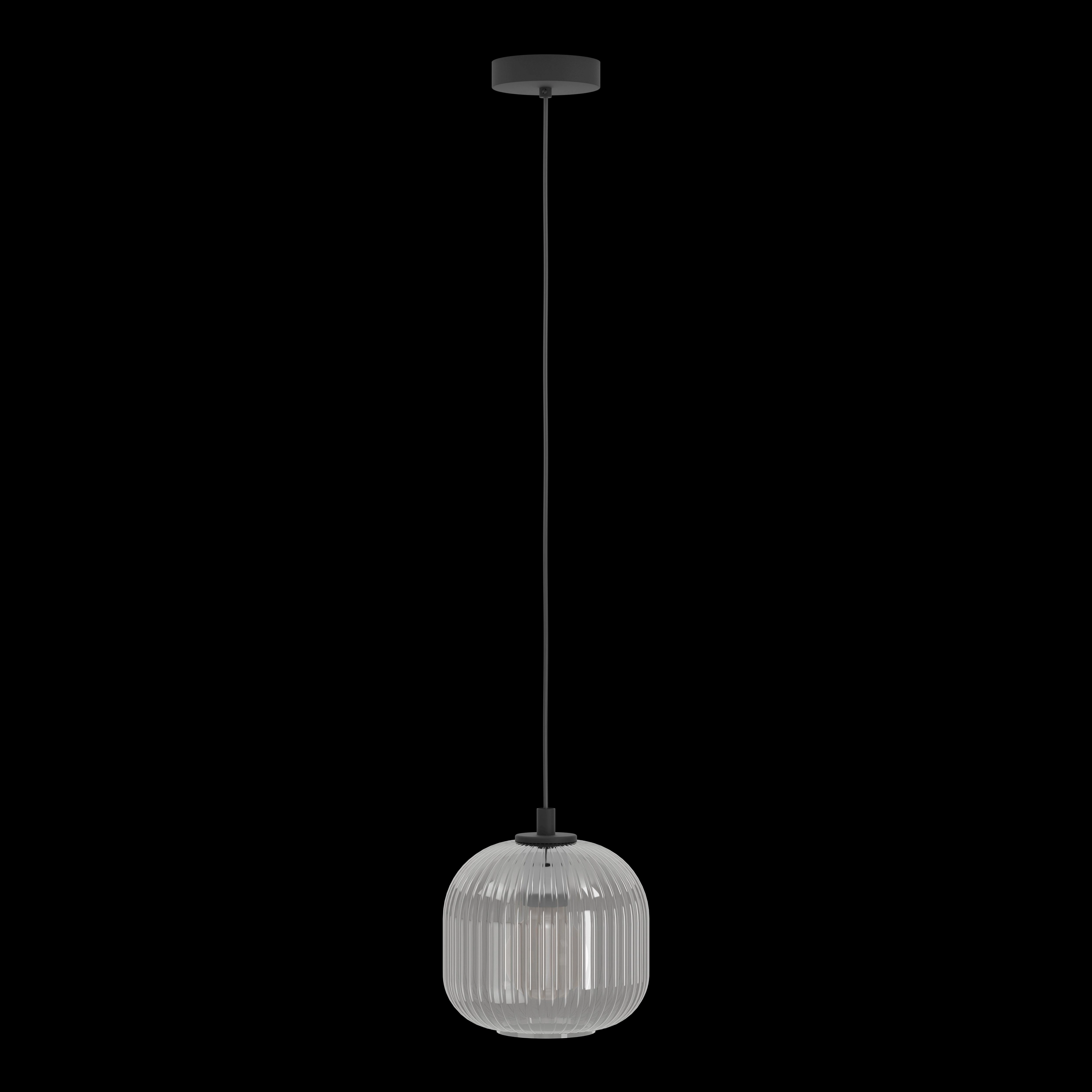 Eglo Mantunalle 1 Clear Ribbed Glass Shade Ceiling Pendant