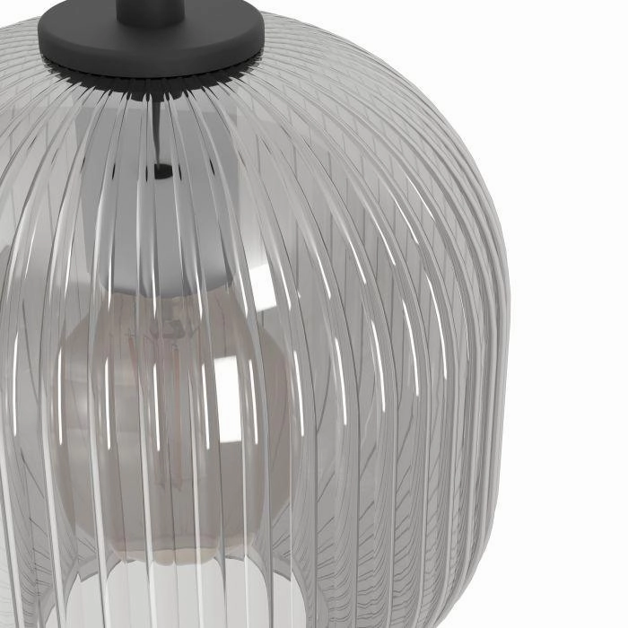Eglo Mantunalle 1 Clear Ribbed Glass Shade Ceiling Pendant