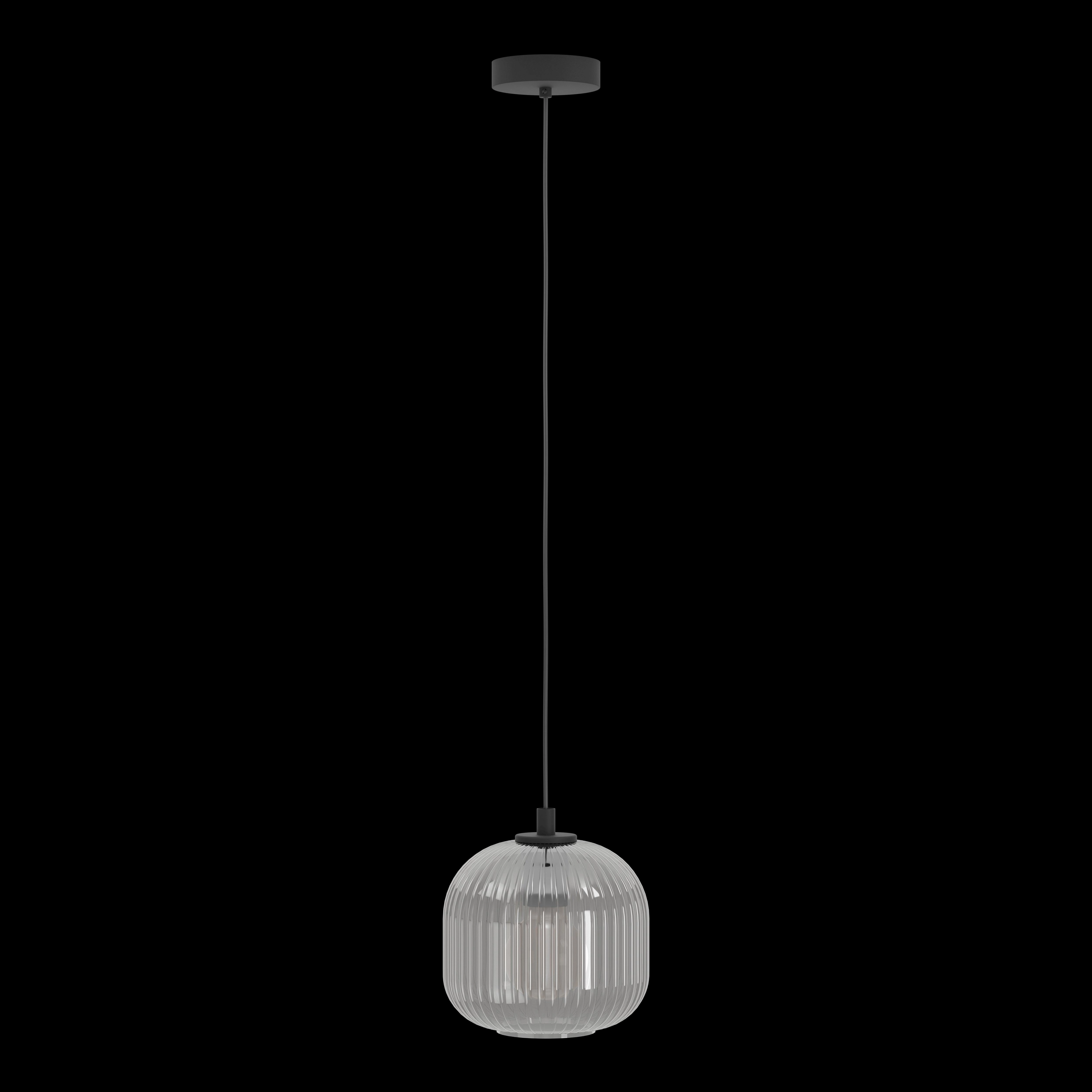 Eglo Mantunalle 1 Clear Ribbed Glass Shade Ceiling Pendant