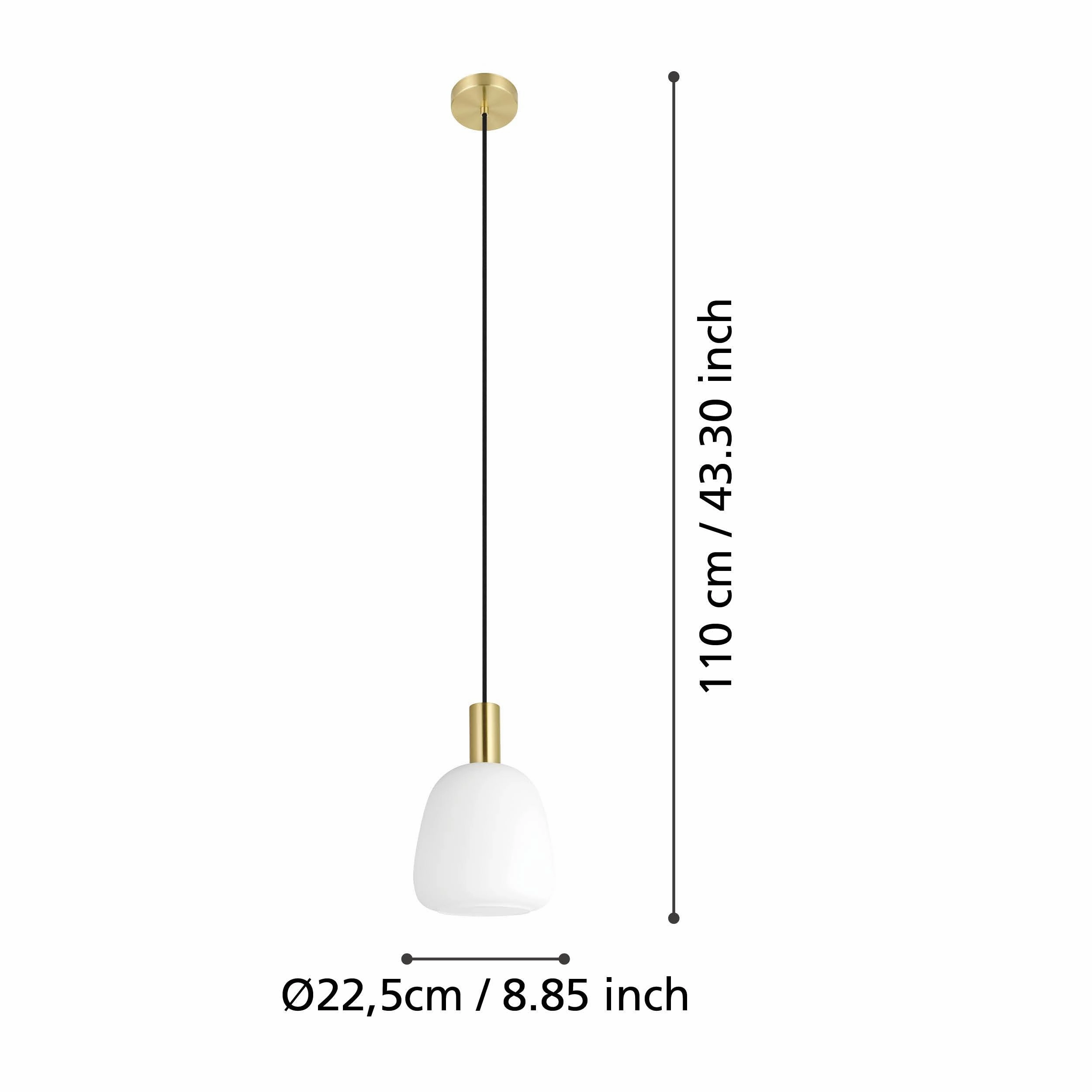 Eglo Manzanares Opal Glass & Brass Ceiling Pendant