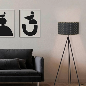 Eglo Marasales Black Tripod Floor Lamp With Brass & Fabric Shade creative lampshade design