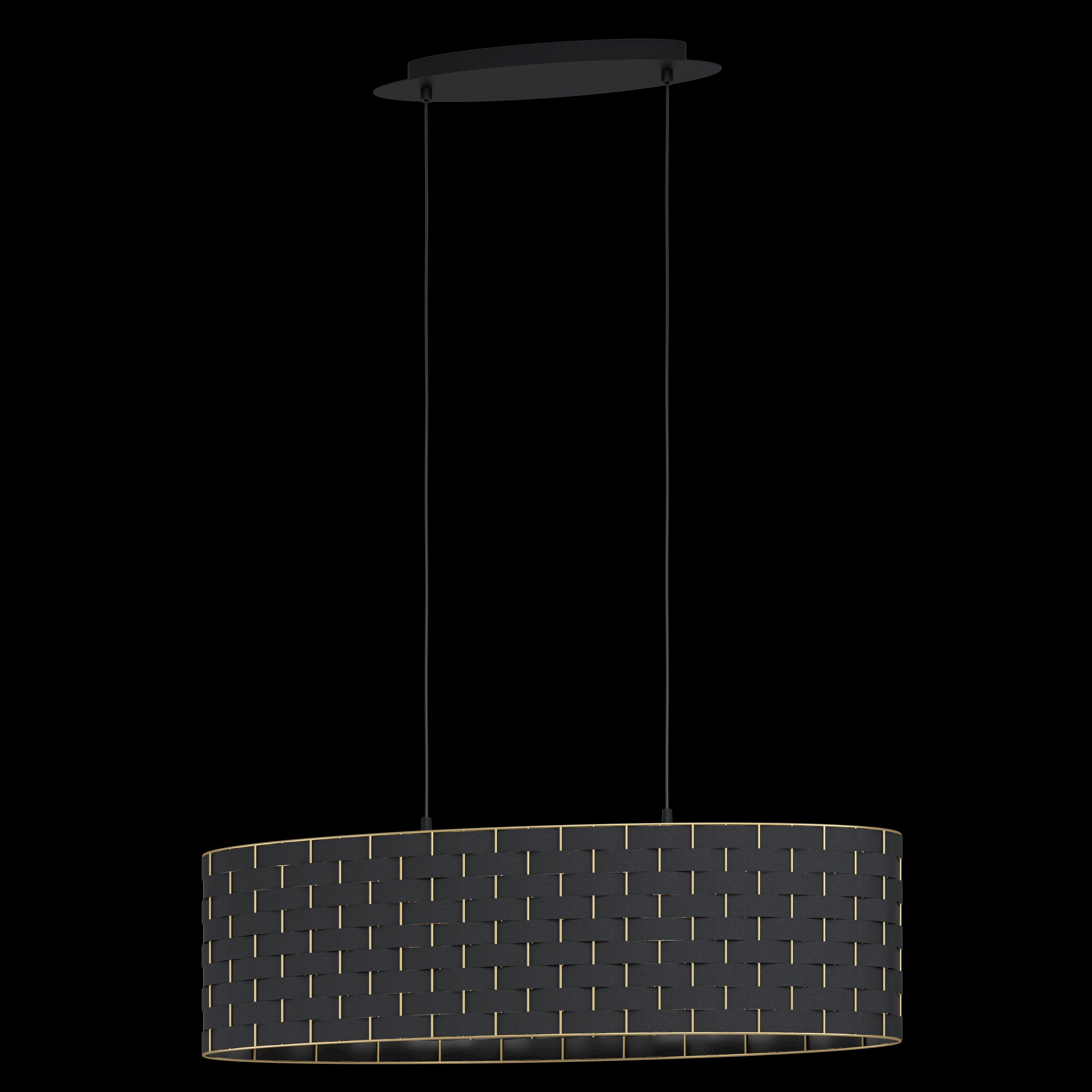 Eglo Marasales Brass & Interwoven Black Fabric Oval Pendant