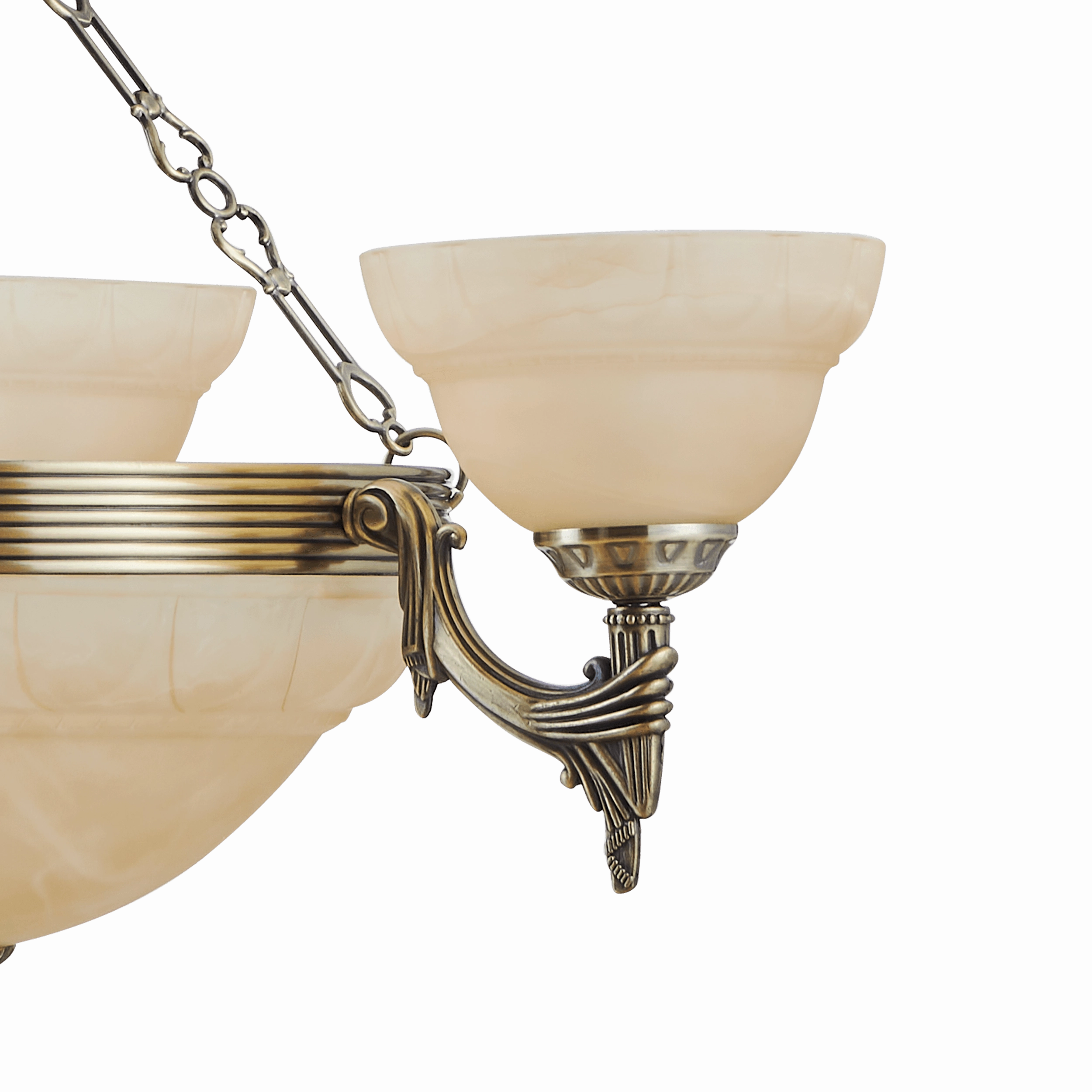 Eglo Marbella 6 Light Bronze & Alabaster Glass Ceiling Pendant