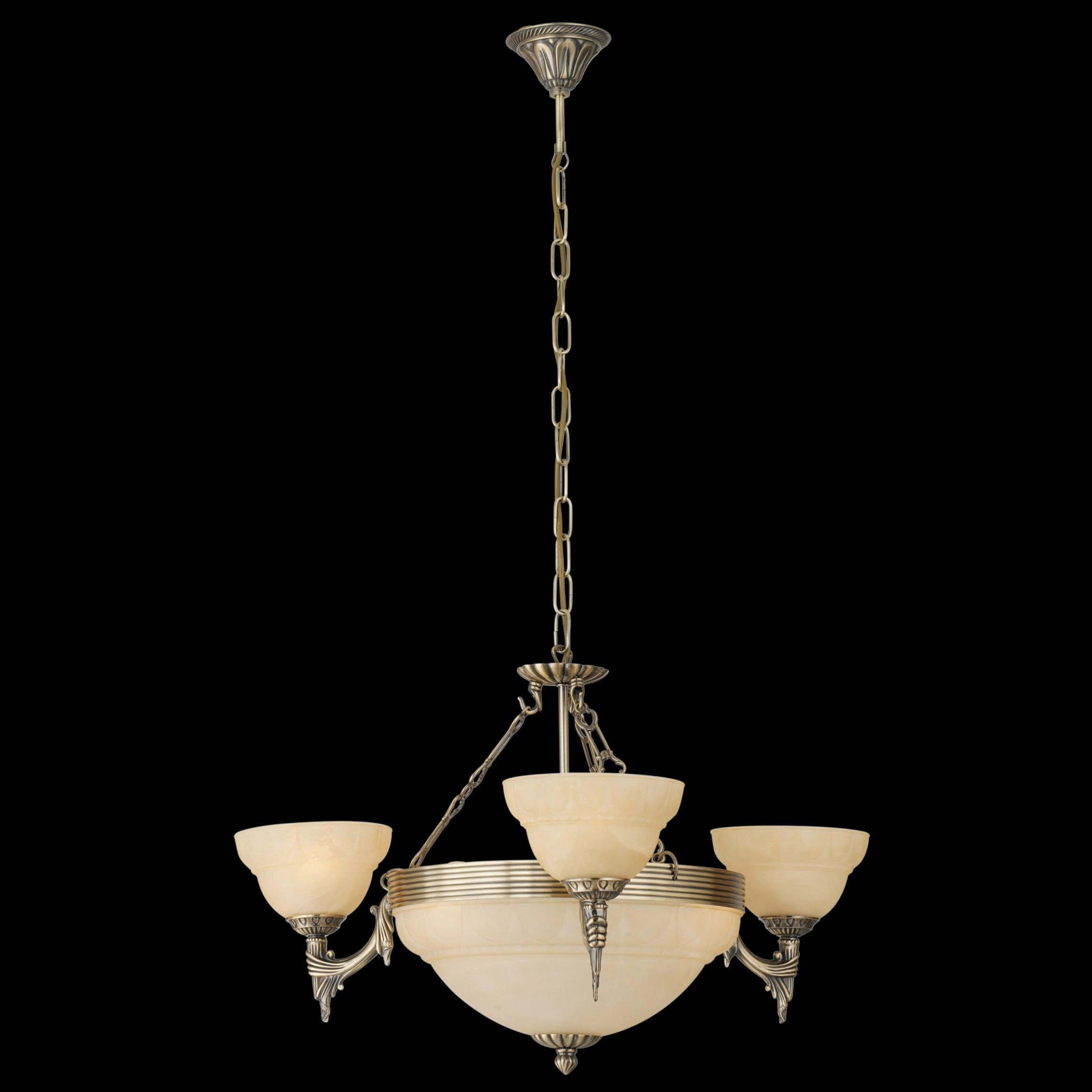 Eglo Marbella 6 Light Bronze & Alabaster Glass Ceiling Pendant