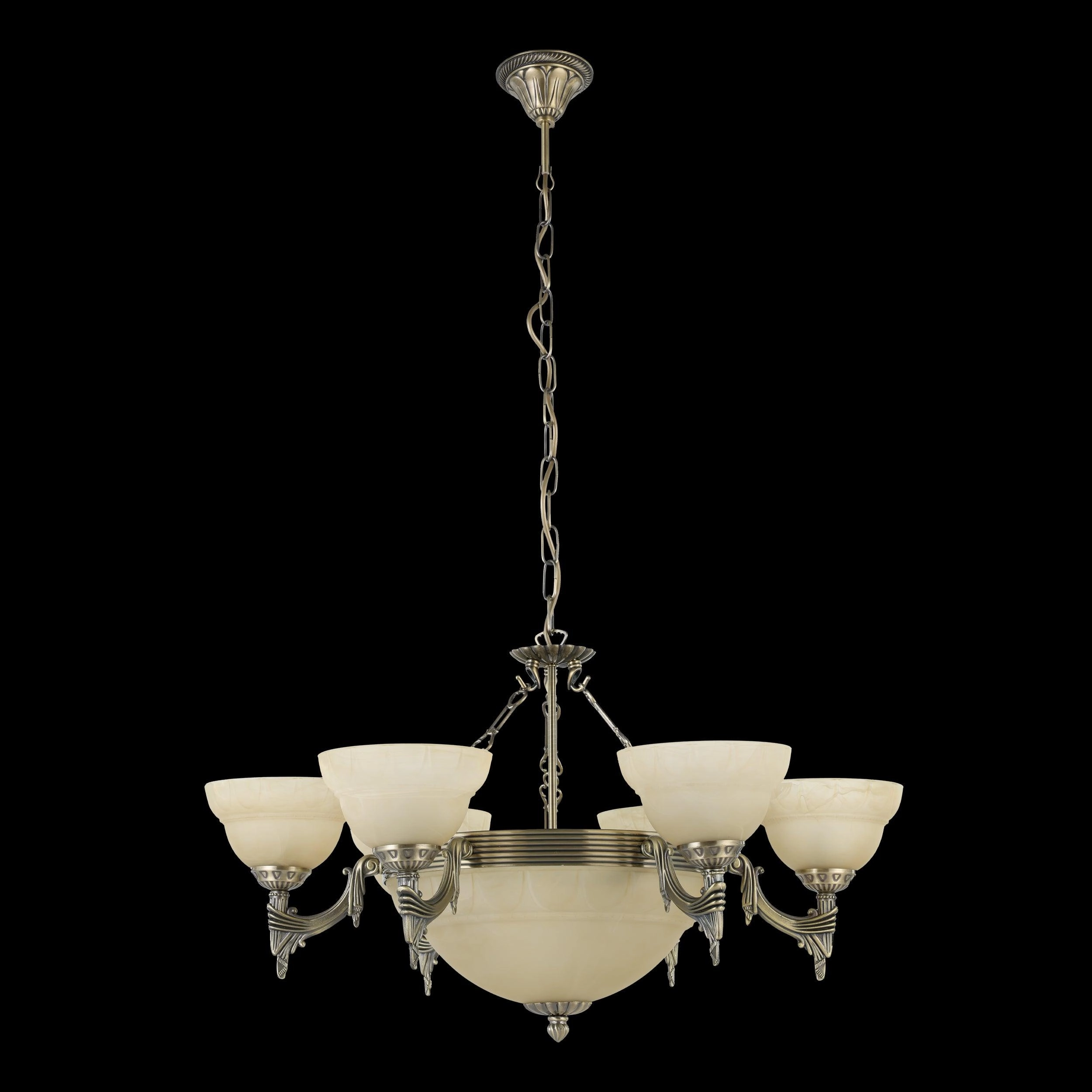 Eglo Marbella 9 Light Bronze & Alabaster Glass Pendant