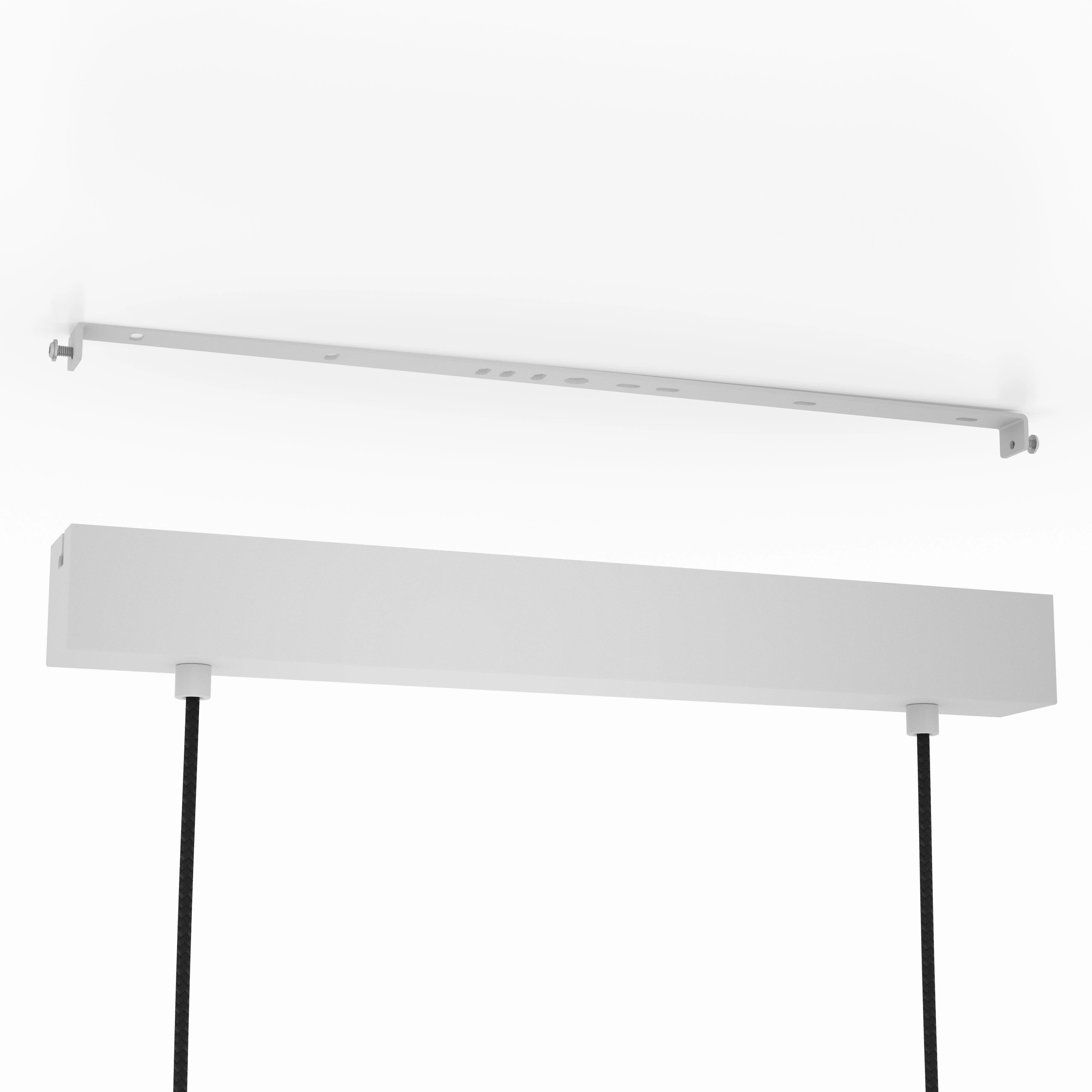 Eglo Mariel 3 Light Wood Beam & Grey Fabric Pendant