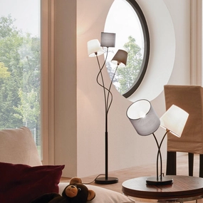 Eglo Maronda Black 3 Light Floor Lamp - Fabric Shades creative lampshade design