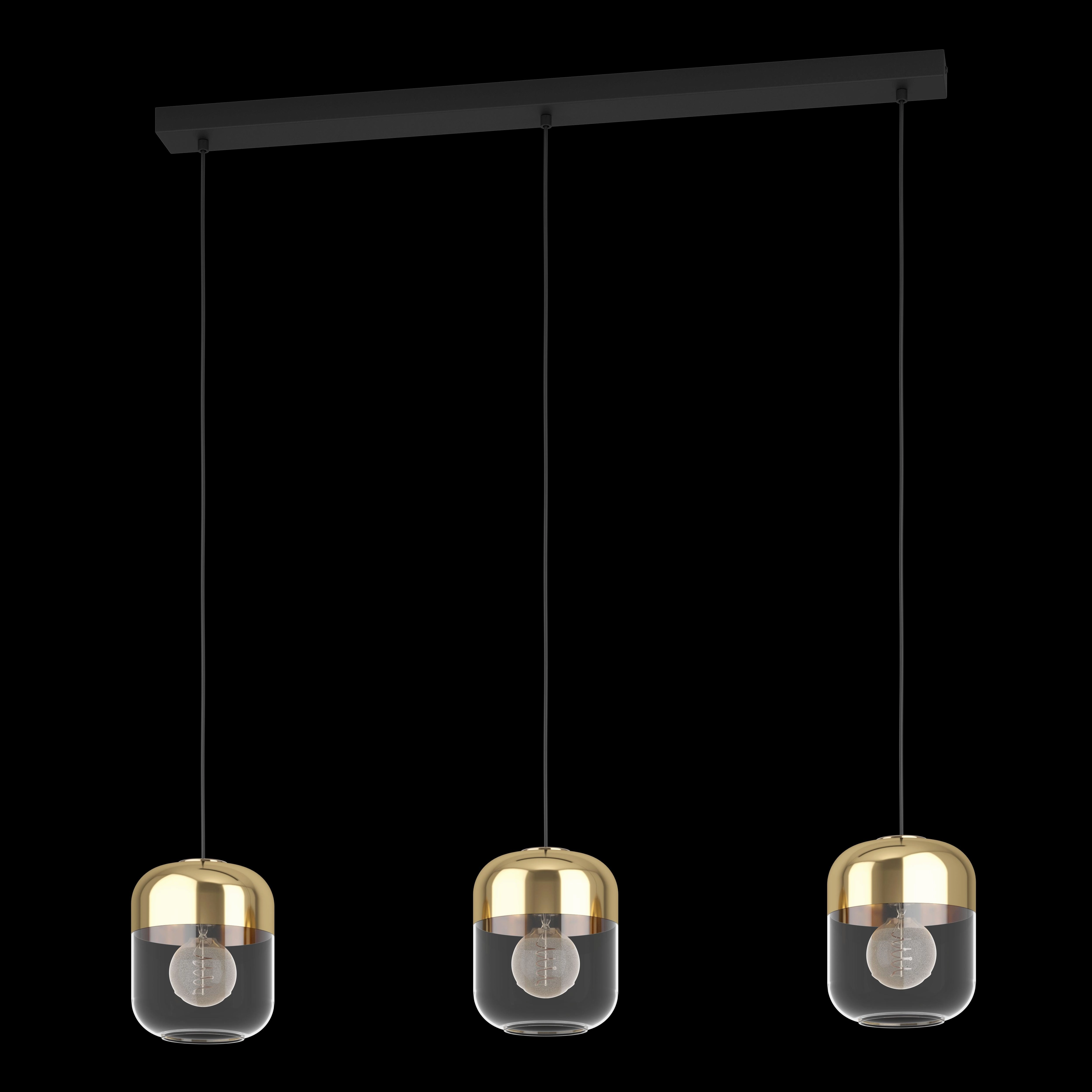 Eglo Maryvilla 3 Light Glass & Gold Ceiling Pendant