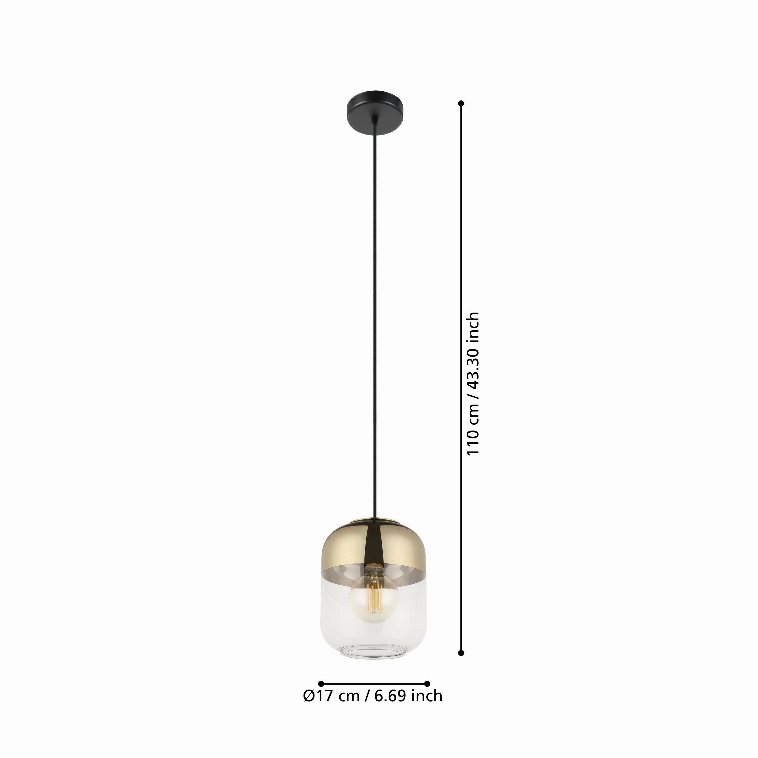Eglo Maryvilla Glass & Gold Ceiling Pendant