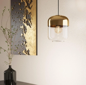 Eglo Maryvilla Glass & Gold Ceiling Pendant flush mount ceiling fixture