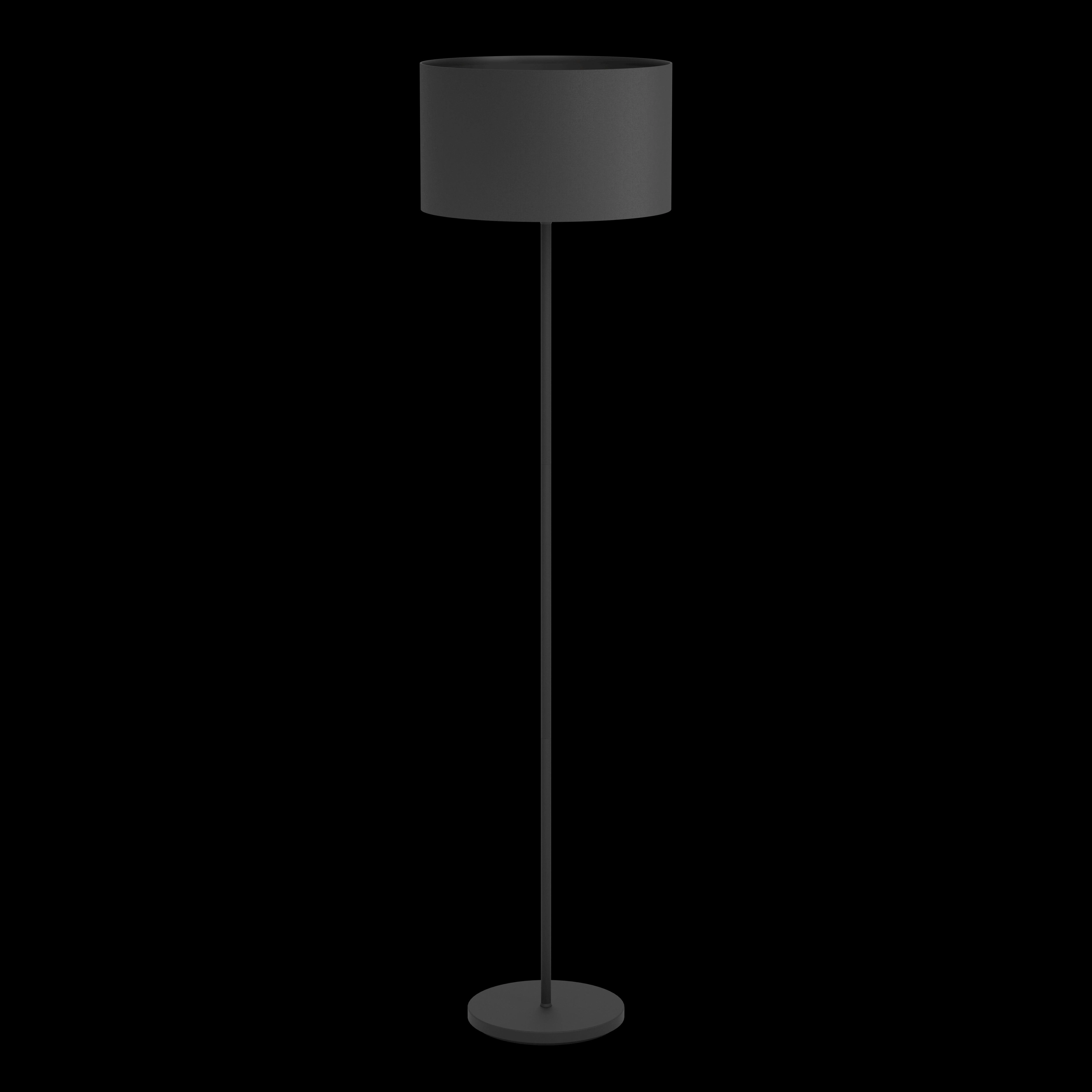 Eglo Maserlo 1 Black Floor Lamp With Fabric Shade