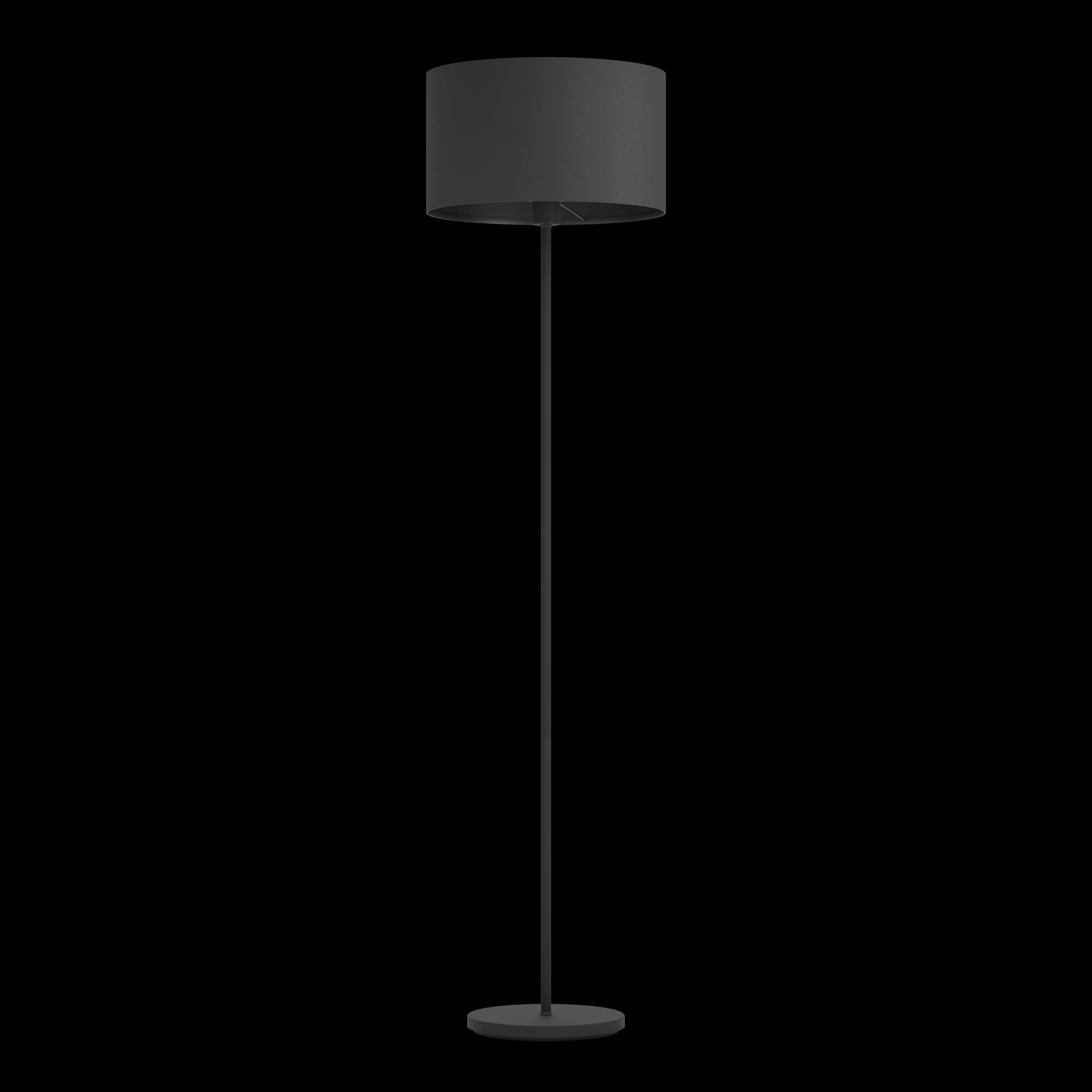 Eglo Maserlo 1 Black Floor Lamp With Fabric Shade