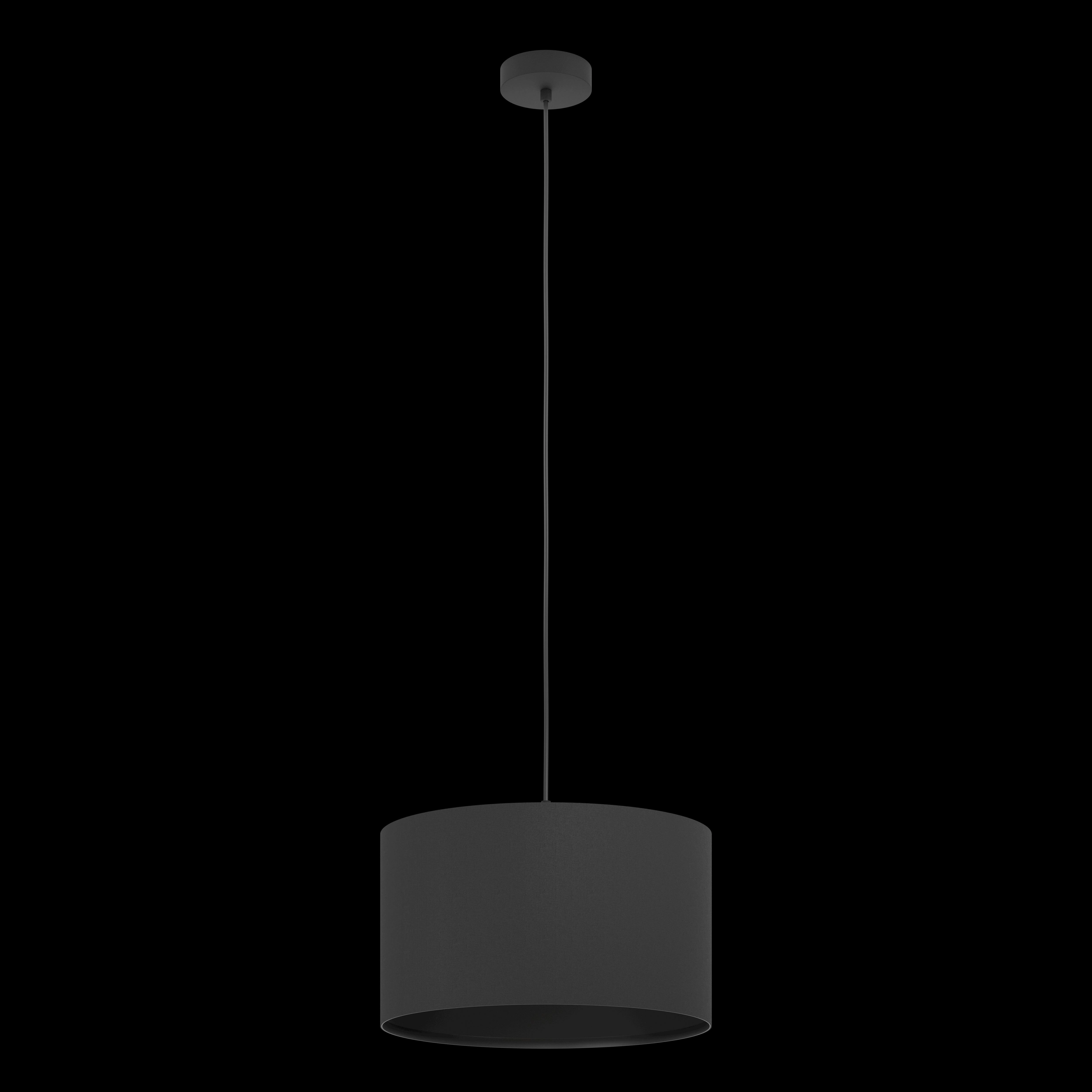 Eglo Maserlo 1 Black Round Fabric Ceiling Pendant - 38cm