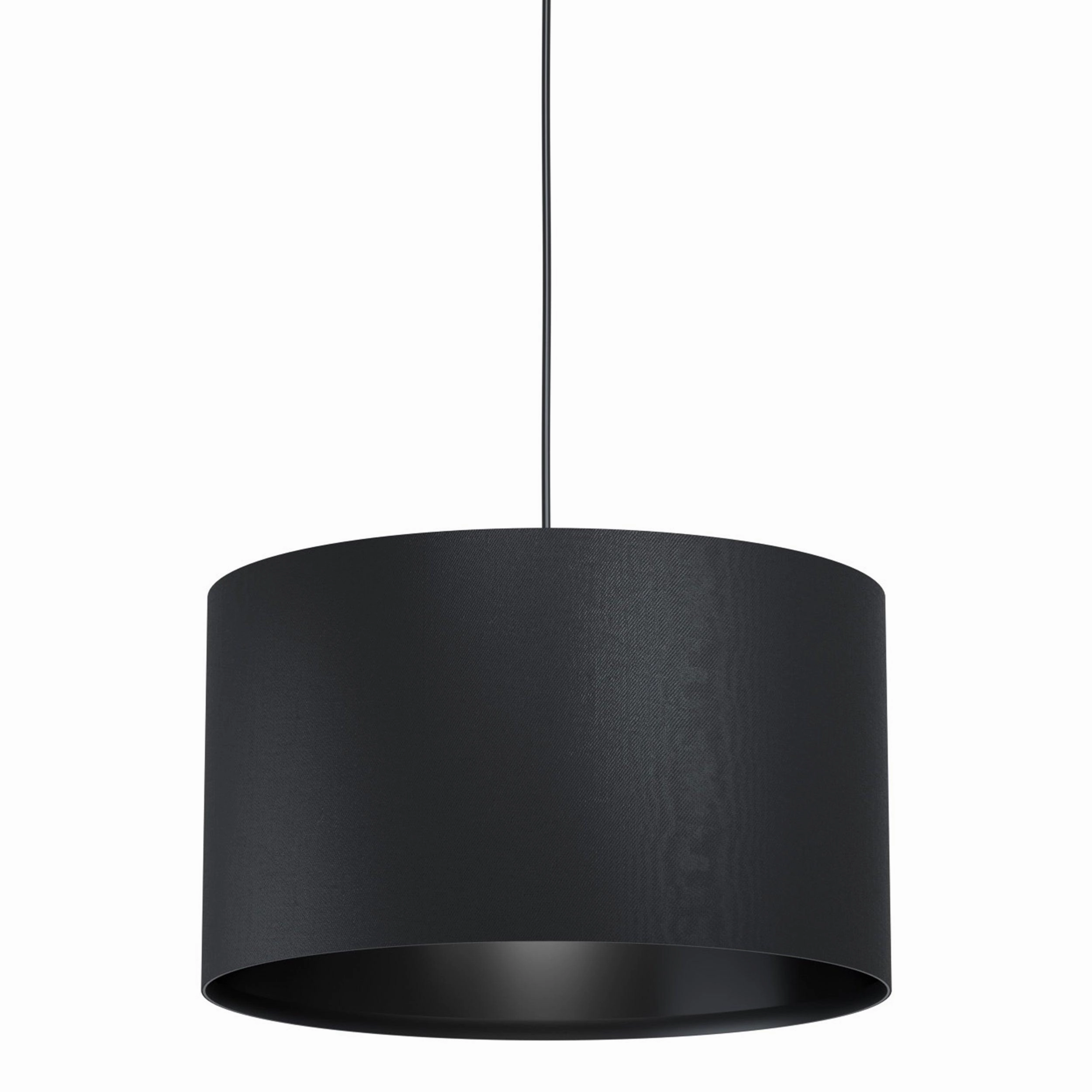 Eglo Maserlo 1 Black Round Fabric Ceiling Pendant - 38cm