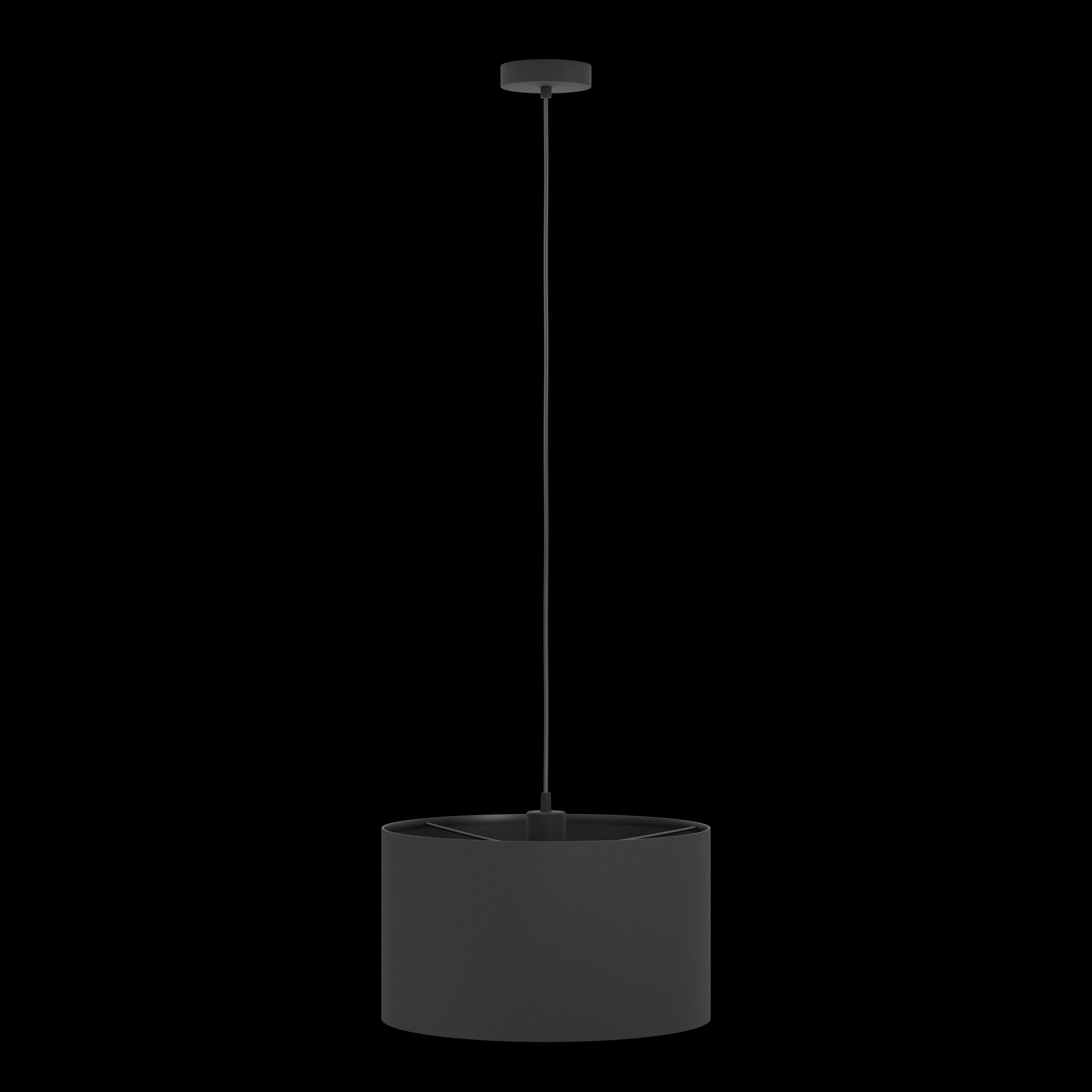 Eglo Maserlo 1 Black Round Fabric Ceiling Pendant - 38cm