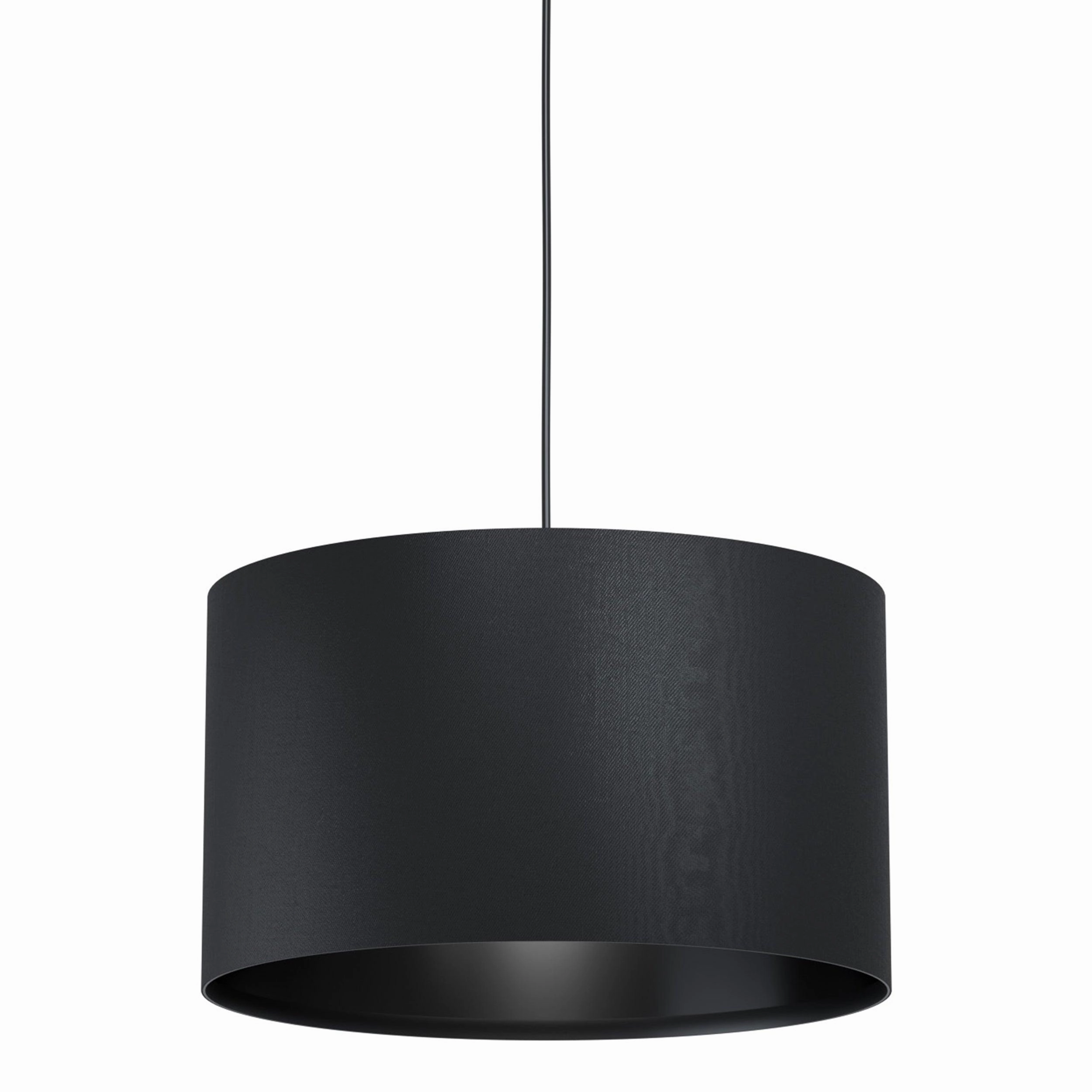 Eglo Maserlo 1 Black Round Fabric Ceiling Pendant - 38cm