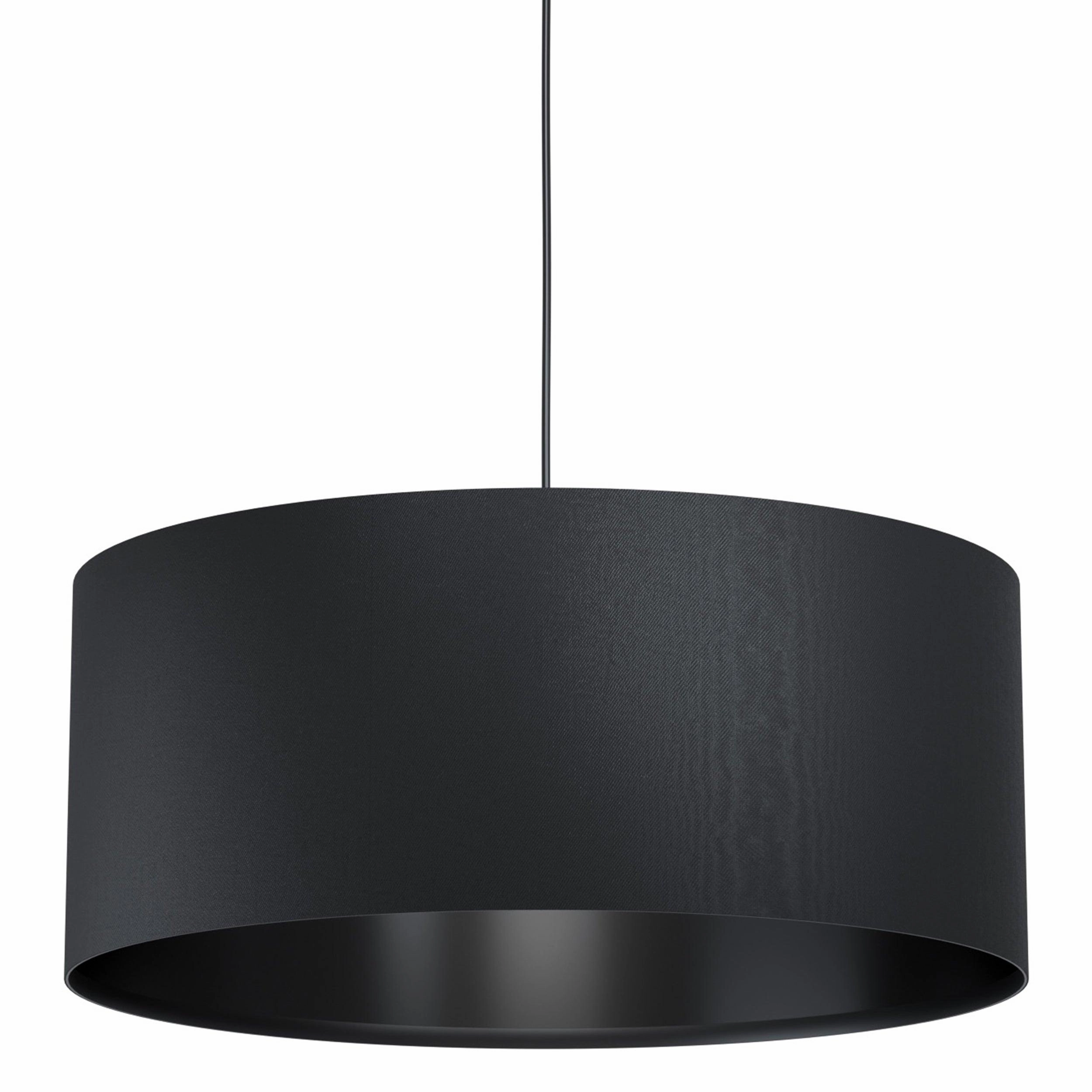Eglo Maserlo 1 Black Round Fabric Ceiling Pendant - 53cm
