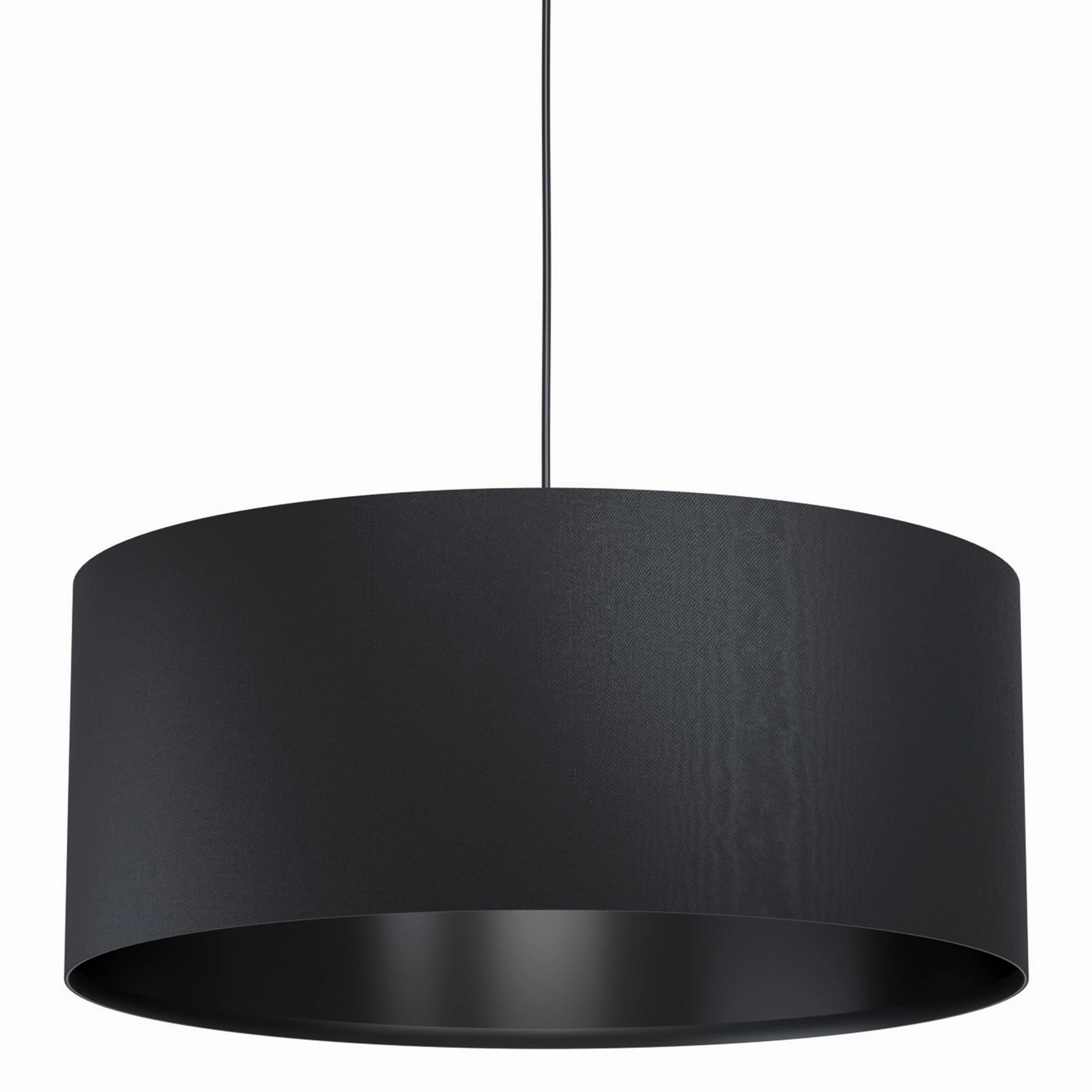 Eglo Maserlo 1 Black Round Fabric Ceiling Pendant - 53cm