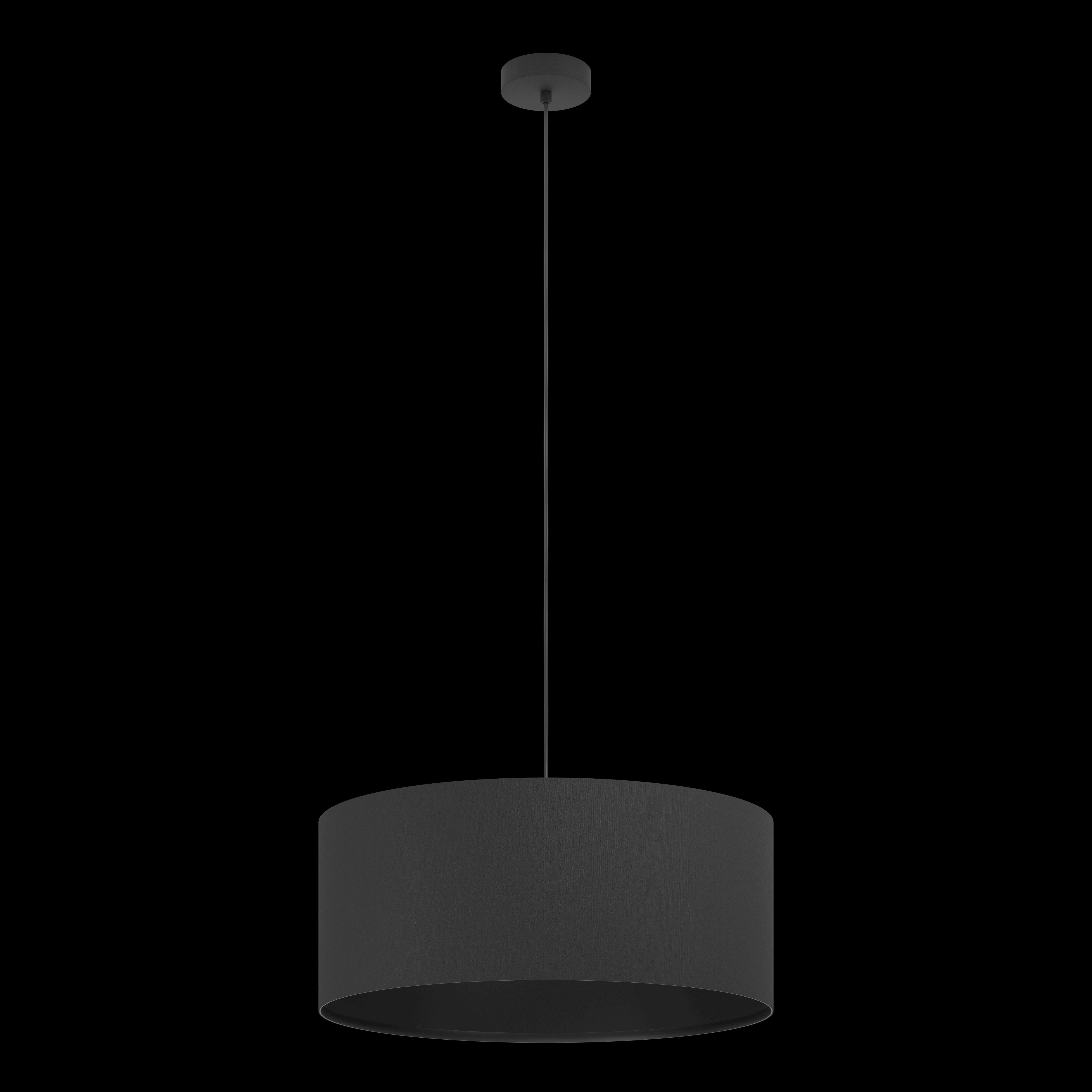 Eglo Maserlo 1 Black Round Fabric Ceiling Pendant - 53cm
