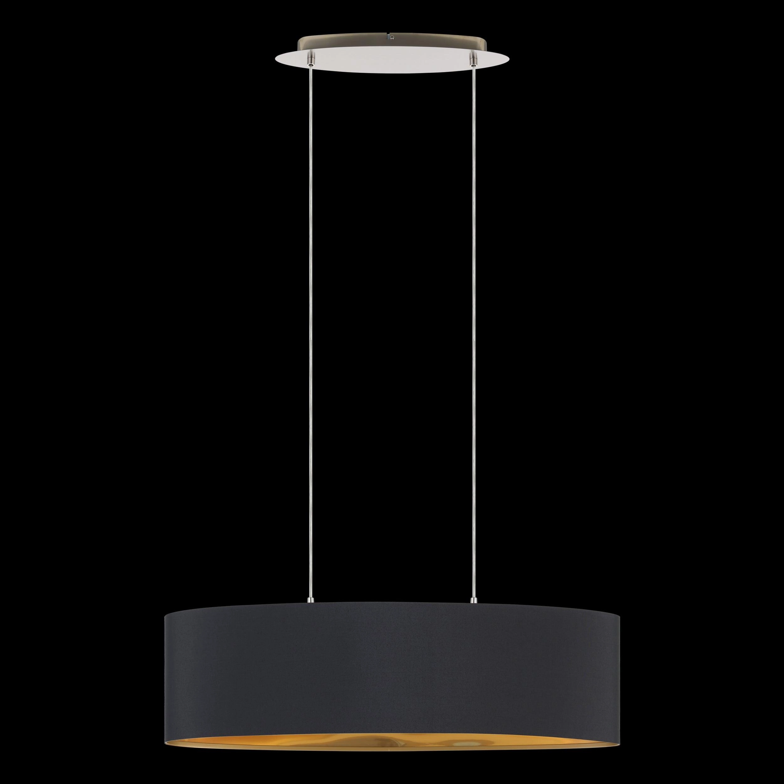 Eglo Maserlo Nickel Ceiling Pendant Oval Black & Gold Shade - 78cm