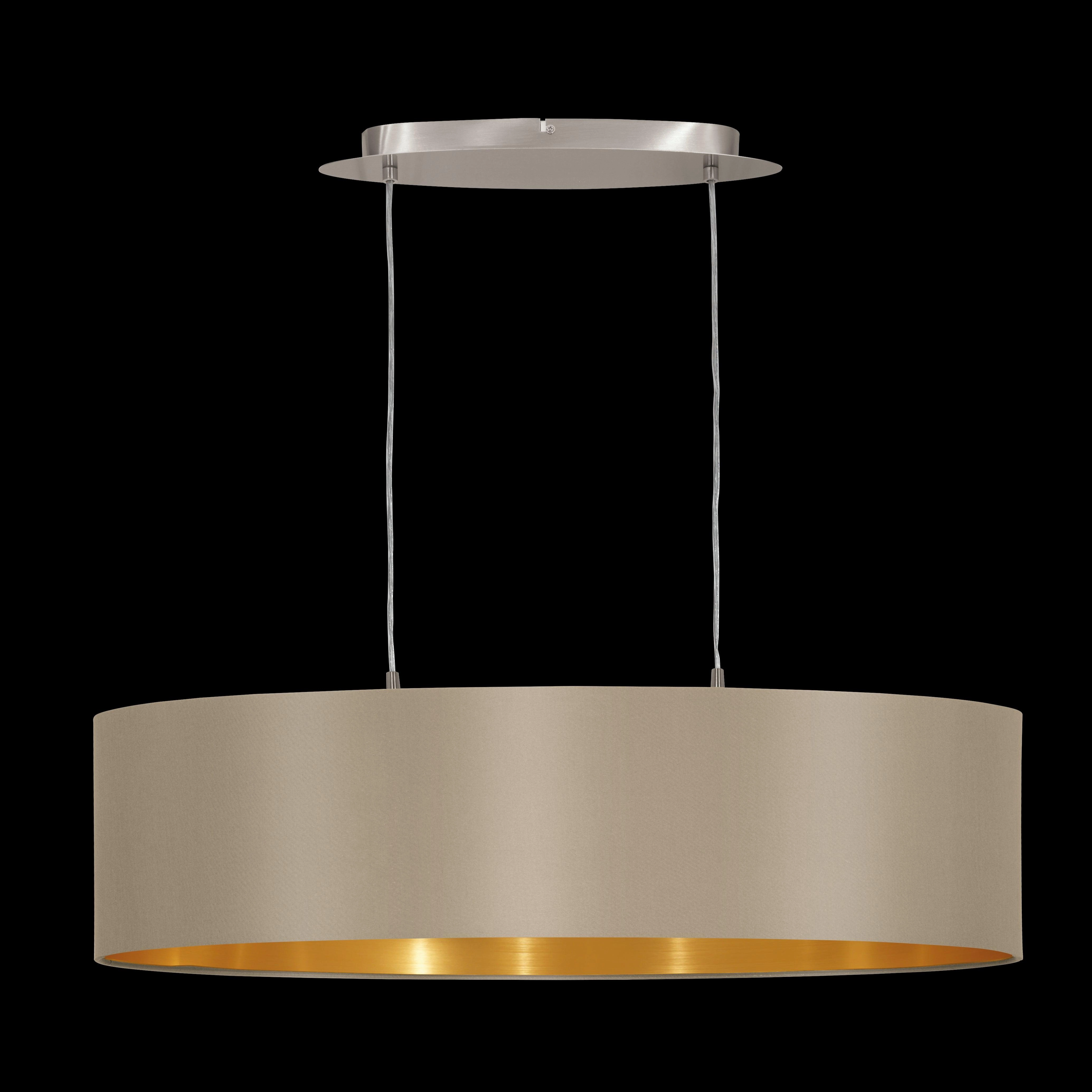 Eglo Maserlo Nickel Ceiling Pendant Oval Taupe & Gold Shade