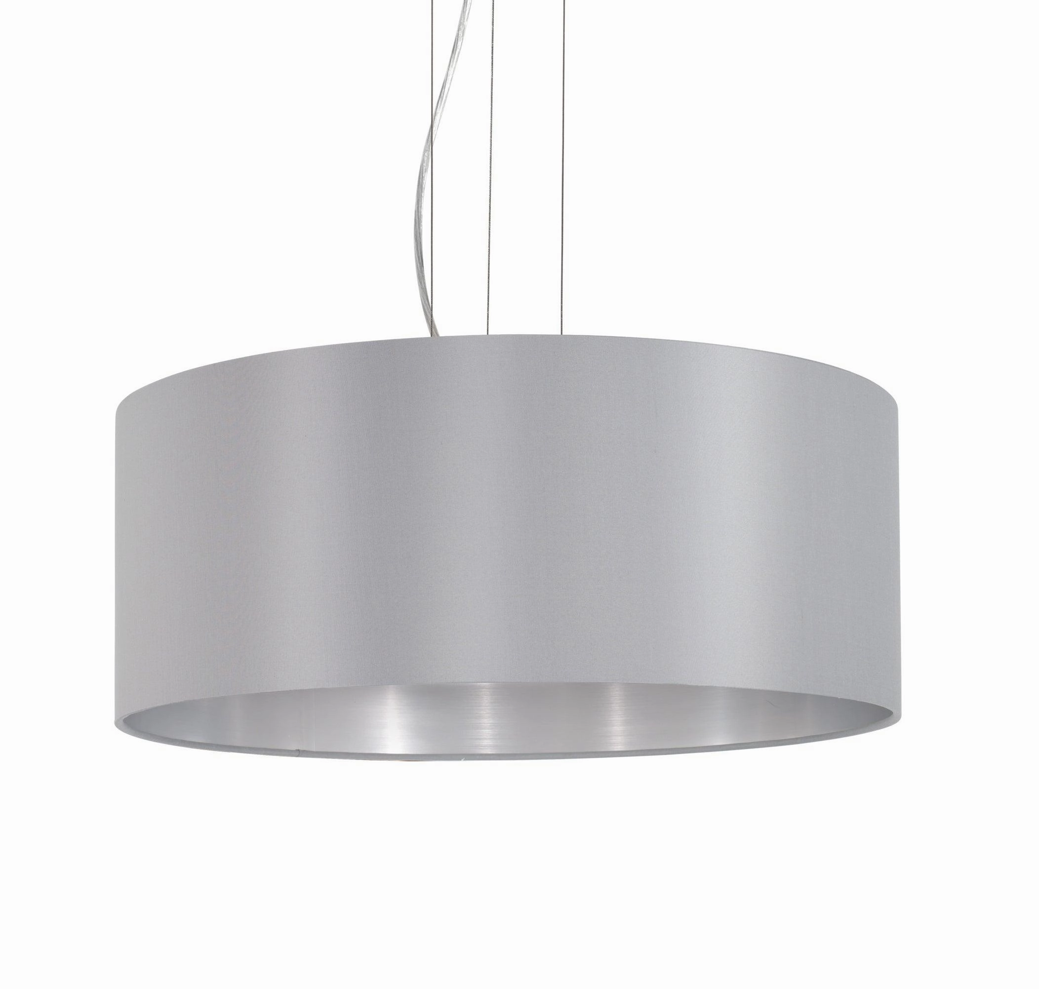Eglo Maserlo Nickel Pendant Ceiling Light - Grey & Silver Shade