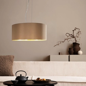 Eglo Maserlo Nickel Pendant Ceiling Light - Taupe & Gold Shade flush mount ceiling fixture