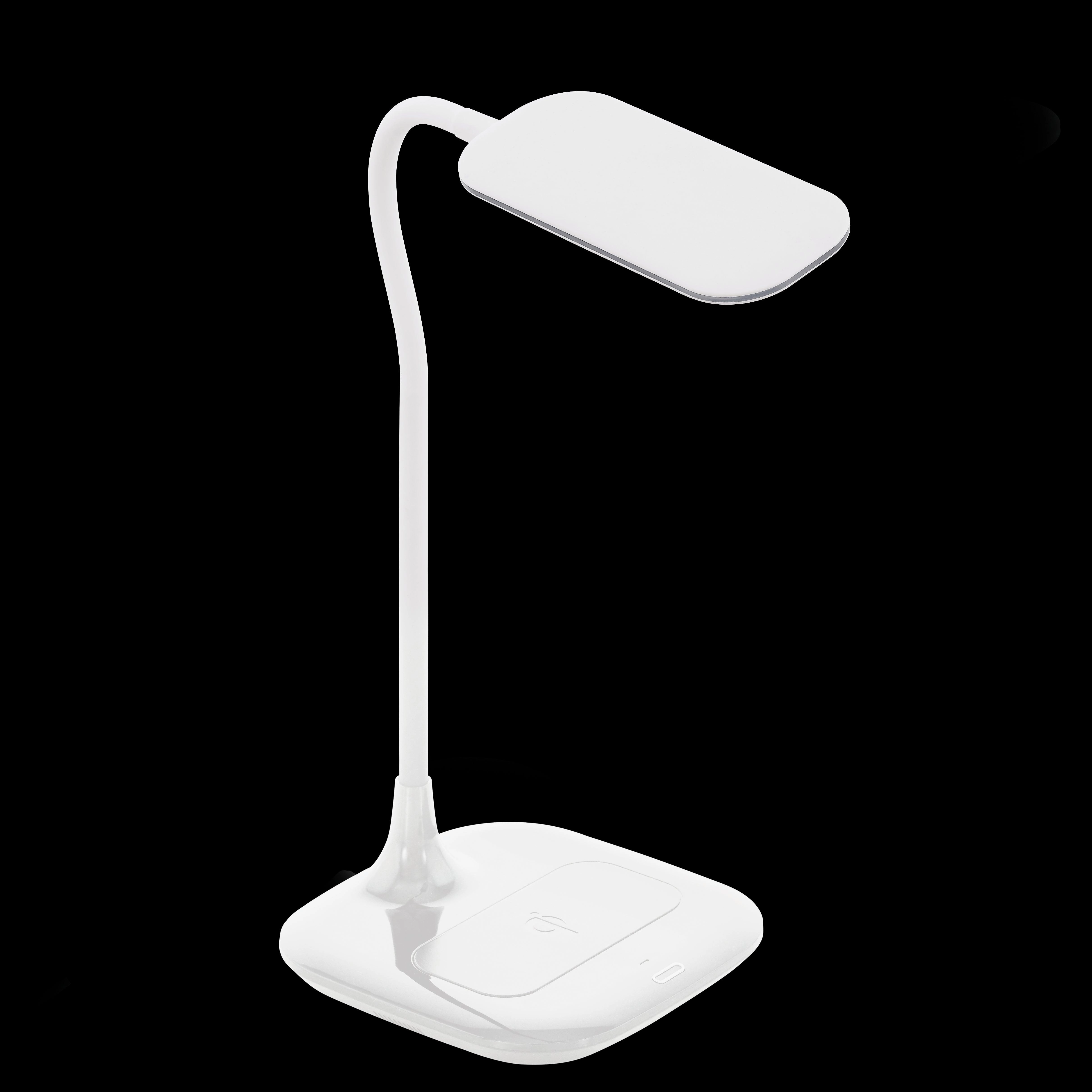 Eglo Masserie White LED Touch Desk Lamp - Qi Charger