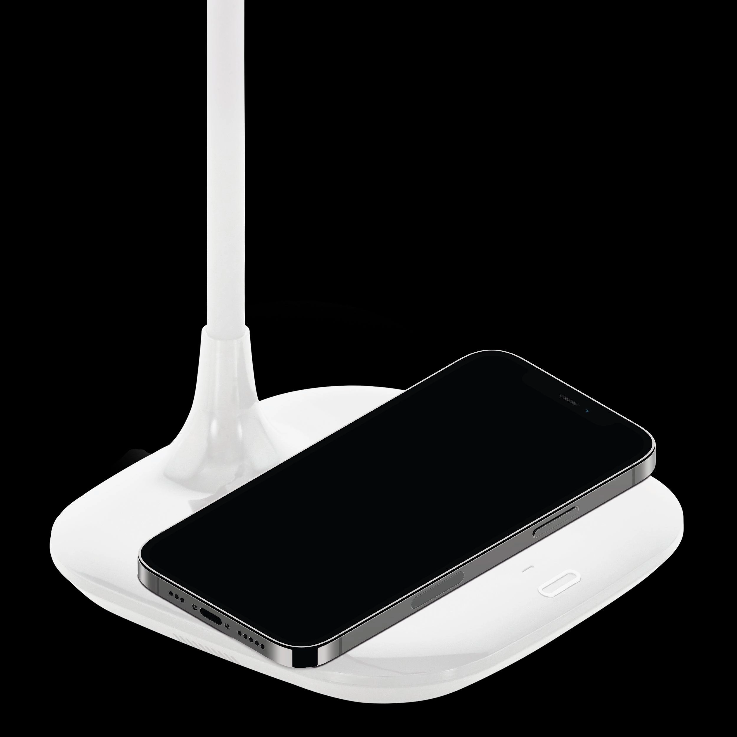 Eglo Masserie White LED Touch Desk Lamp - Qi Charger