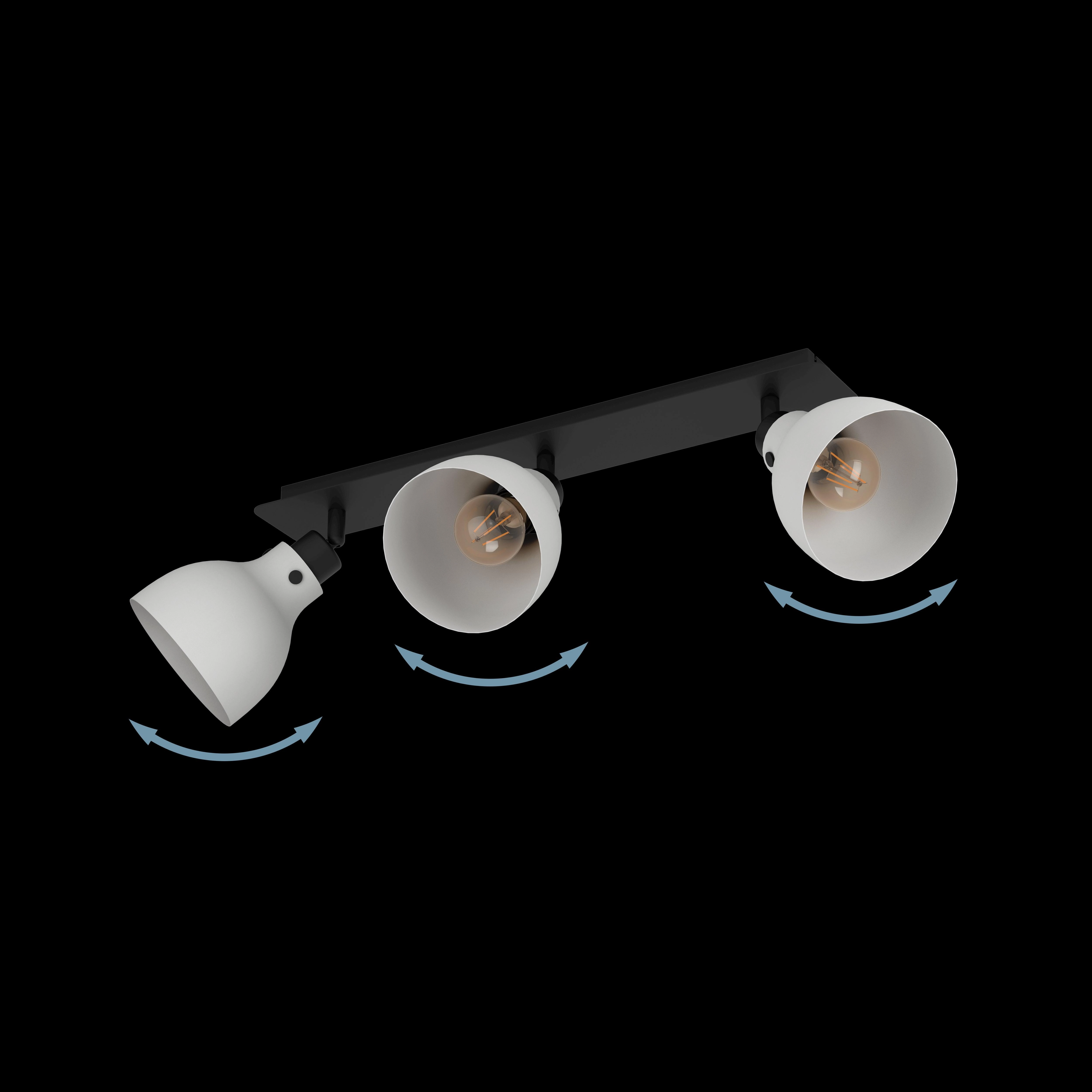Eglo Matlock Black & Grey 3 Light Bar Spotlight