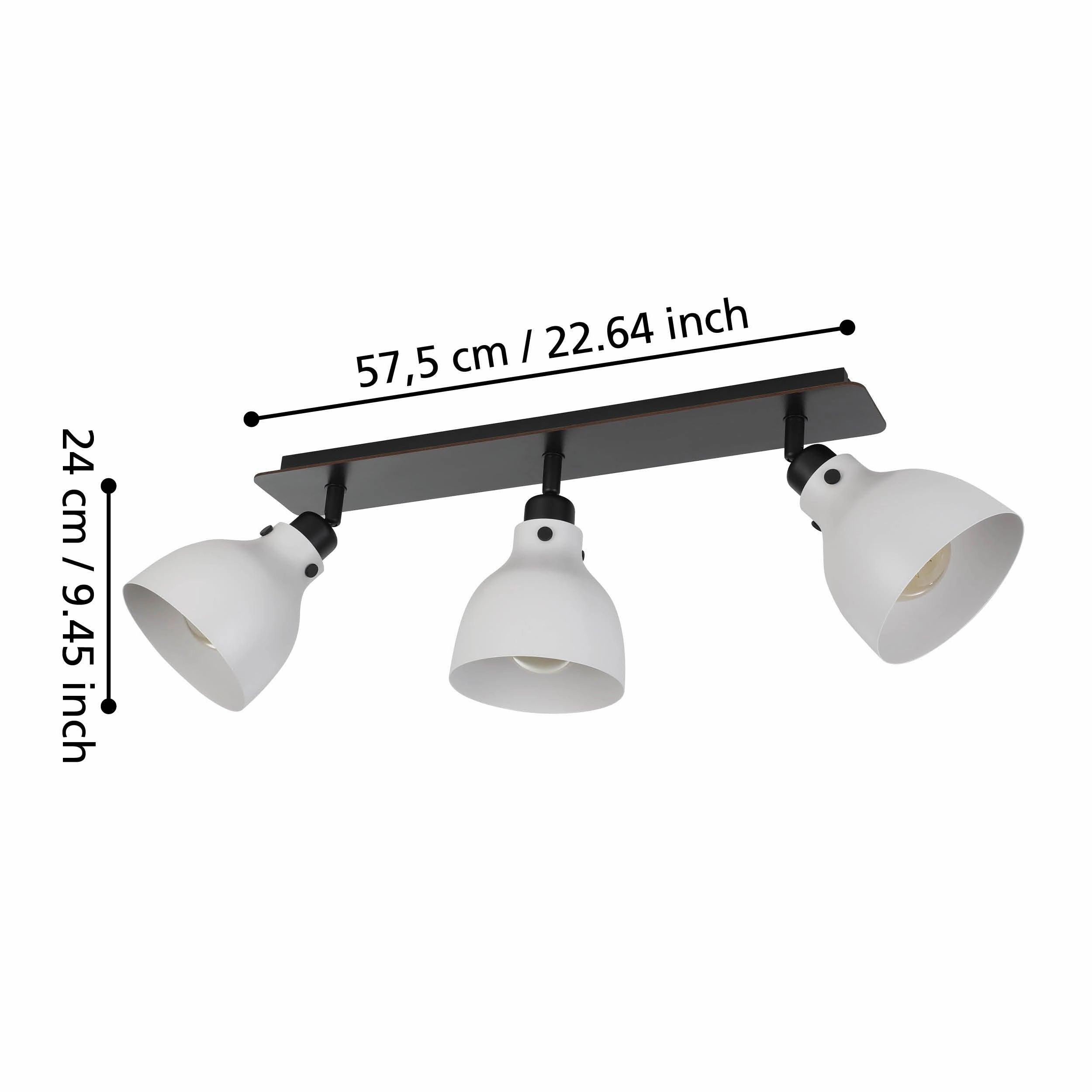 Eglo Matlock Black & Grey 3 Light Bar Spotlight