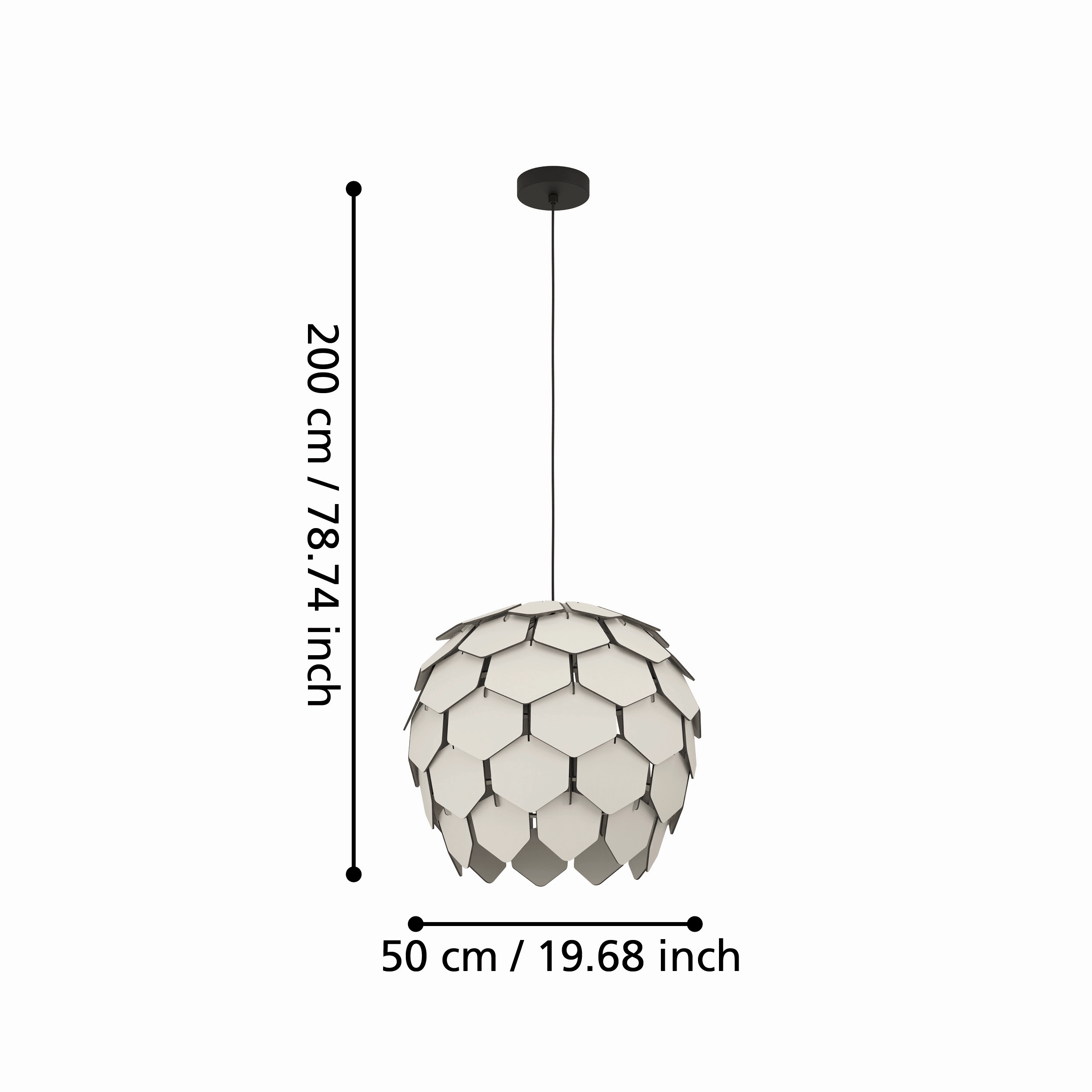 Eglo Mattanza Overlapping Grey Wooden Slat Pendant