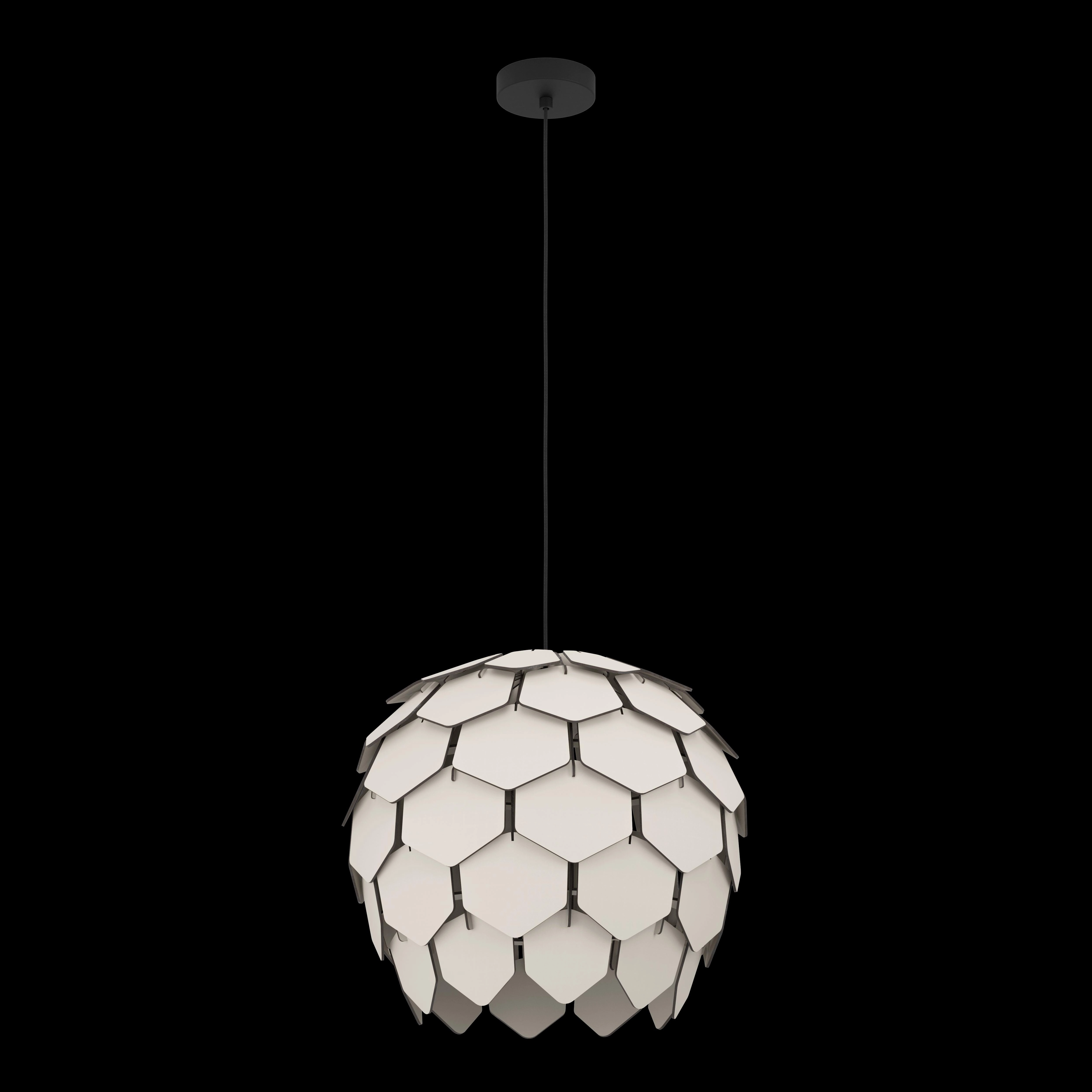 Eglo Mattanza Overlapping Grey Wooden Slat Pendant